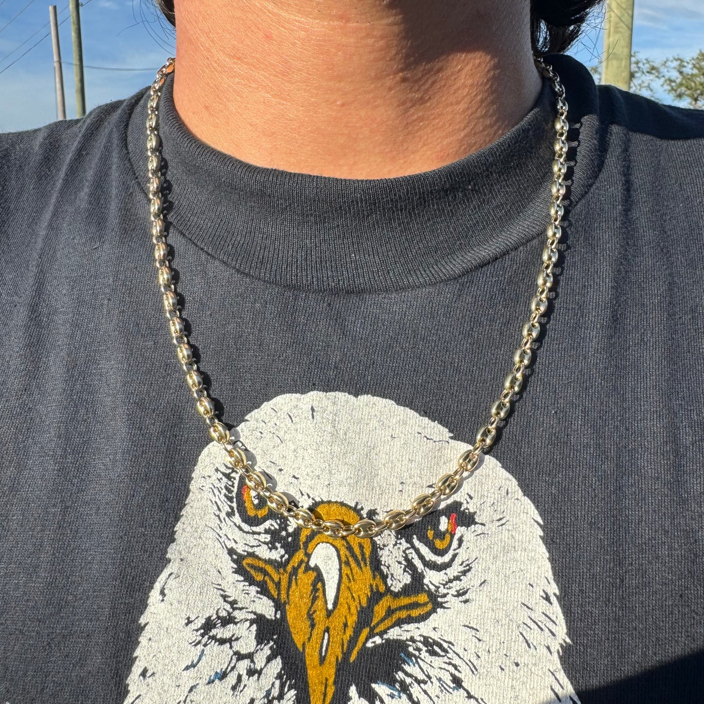 Brand New 14k Yellow Gold Classic Puffed Gucci Mariner Link Necklace (22”)