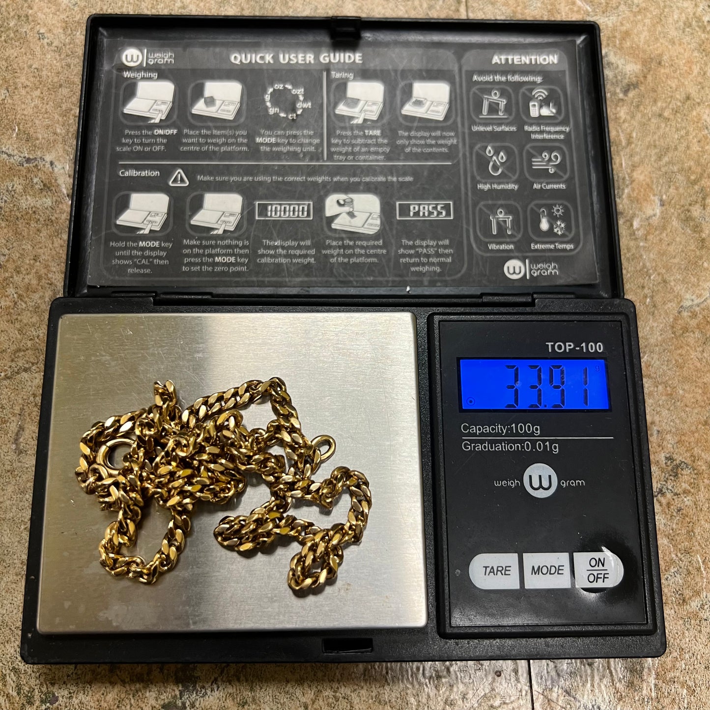 1950’s Solid 14k Yellow Gold Old School Cuban Link Necklace (20.5”)
