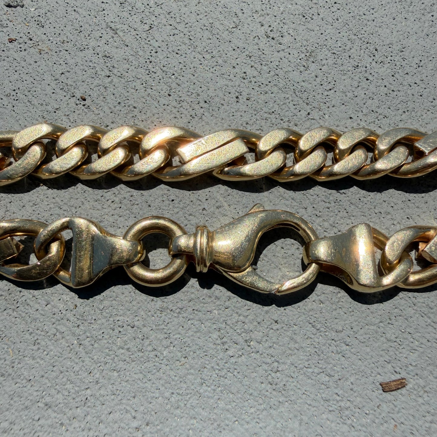 Vintage Solid 14k Yellow Italian Gold Super Heavyweight Tony Soprano Link Bracelet (8”)