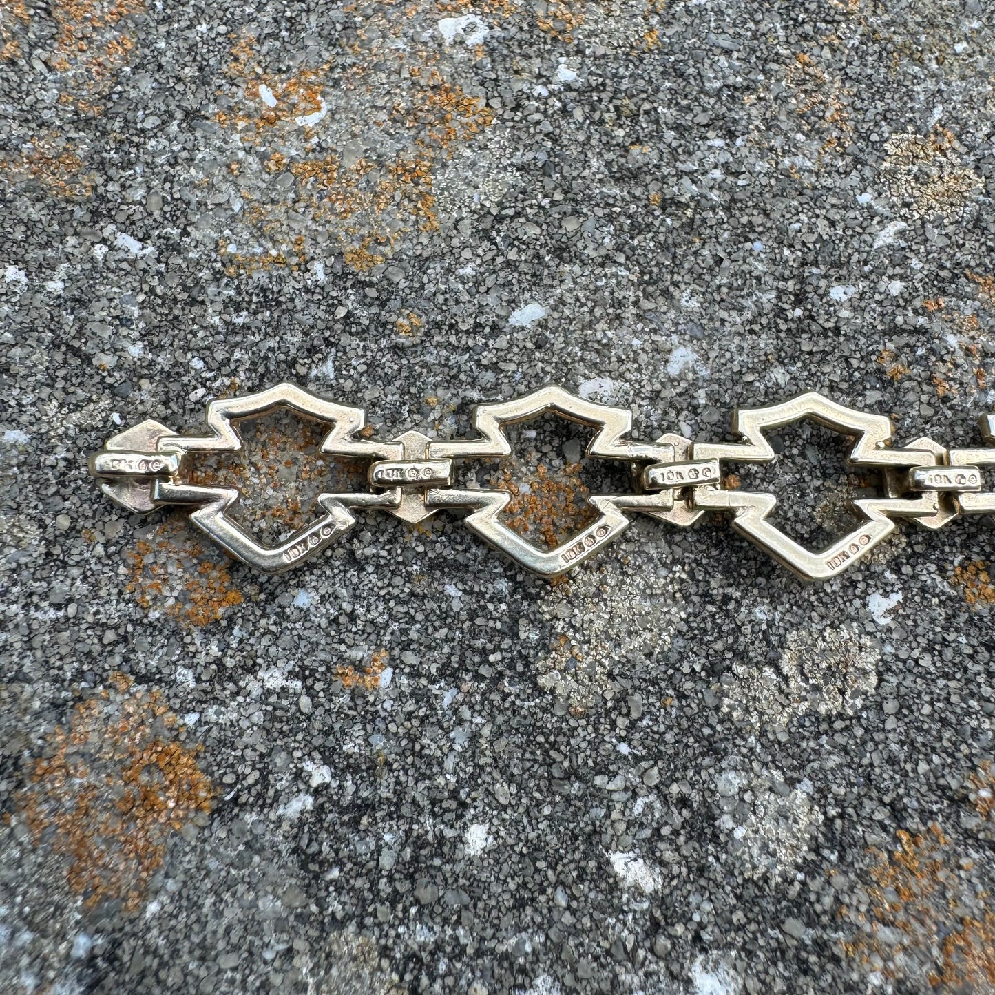 Vintage Solid 10k Yellow Gold Officially Licensed Harley-Davidson Bracelet (8.5)”