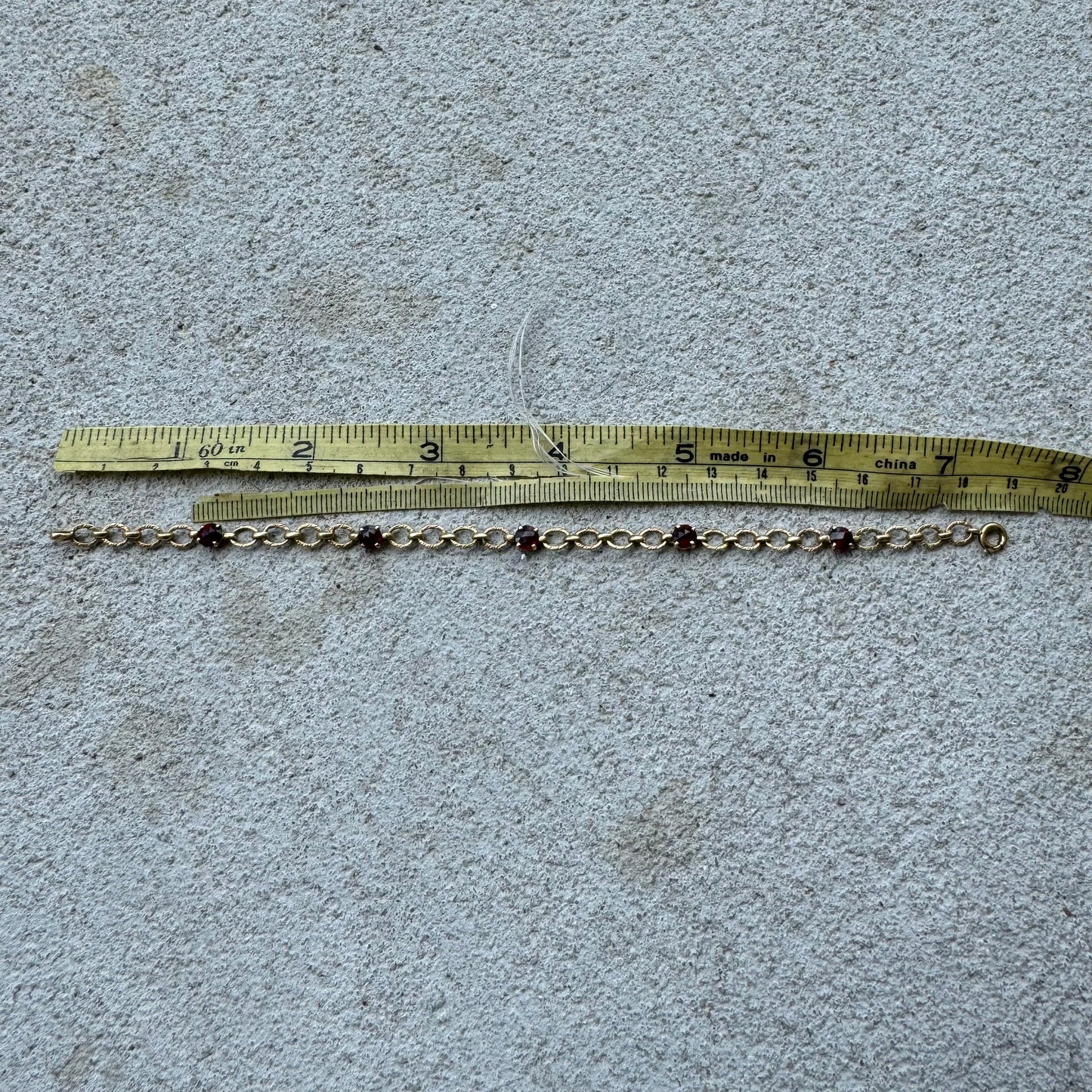 Early 1900’s Solid 18k Gold Rose Cut Garnet Bracelet (7.25”)
