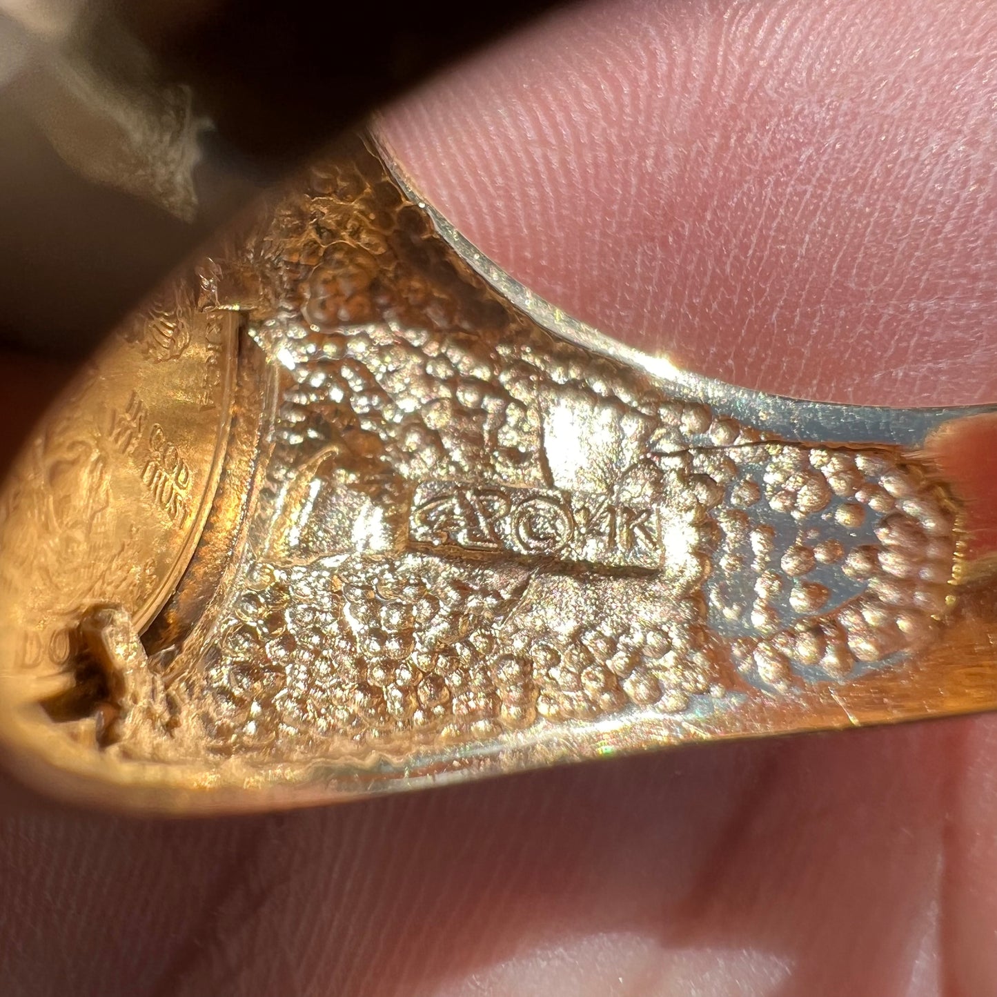 1989 1/10oz Pure .999 $5 Gold Eagle Rolex Style Coin Ring (11.5)