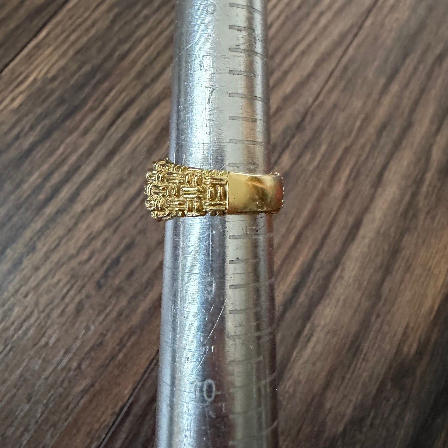Vintage 2.0ct Natural VS1/I Old Euro Cut Diamond Solid 18k Yellow Gold Basket Weave Solitaire Ring(8)