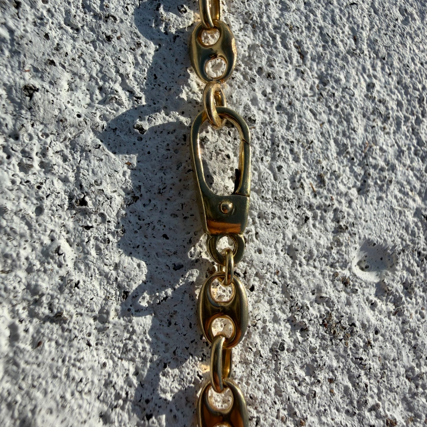 Vintage Solid 18k Italian Yellow Gold Puffed Mariner Link Necklace (21”)