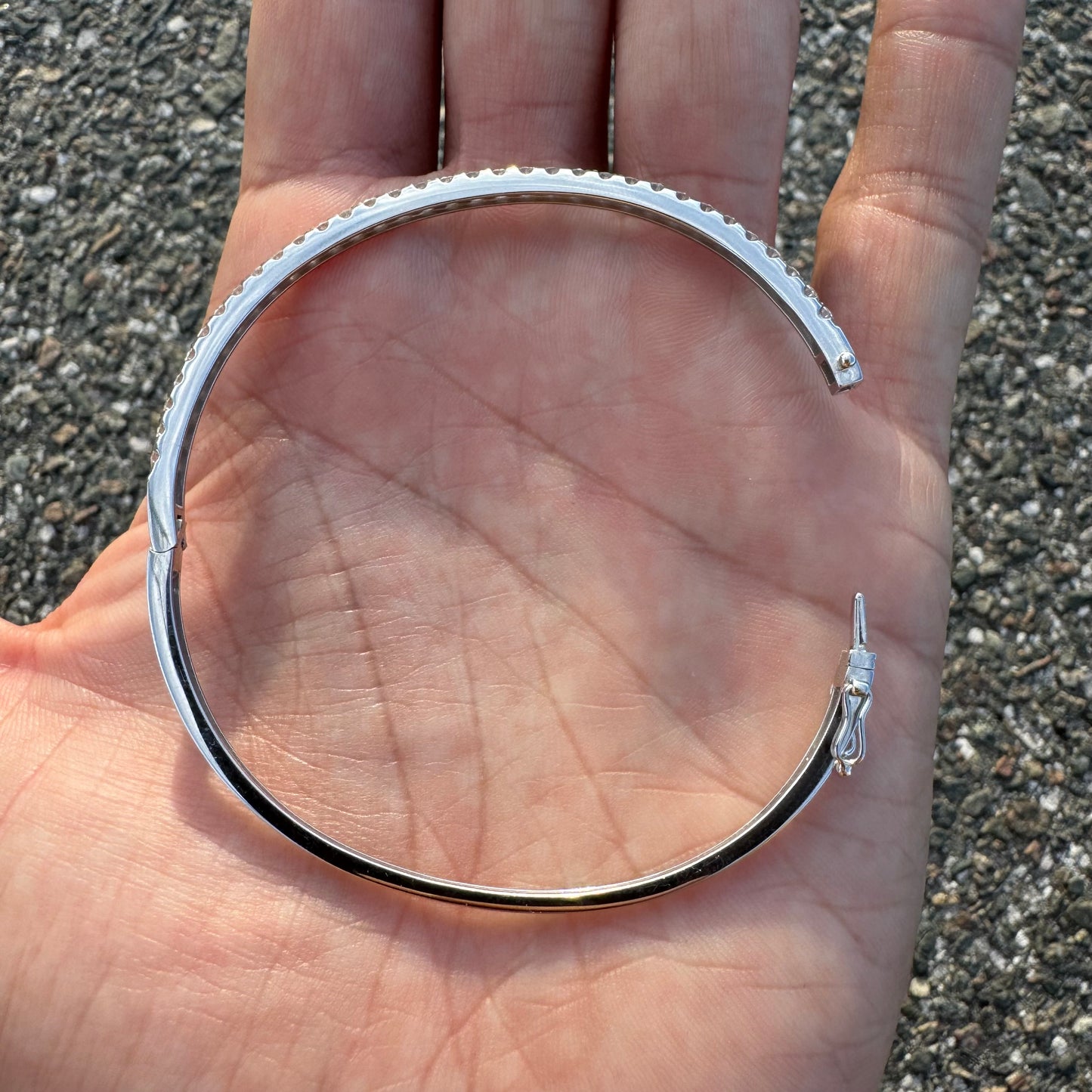 Brand New 14k White Gold 3.64CTW VS2 Natural Diamond Bangle (6.5”-7.5”)