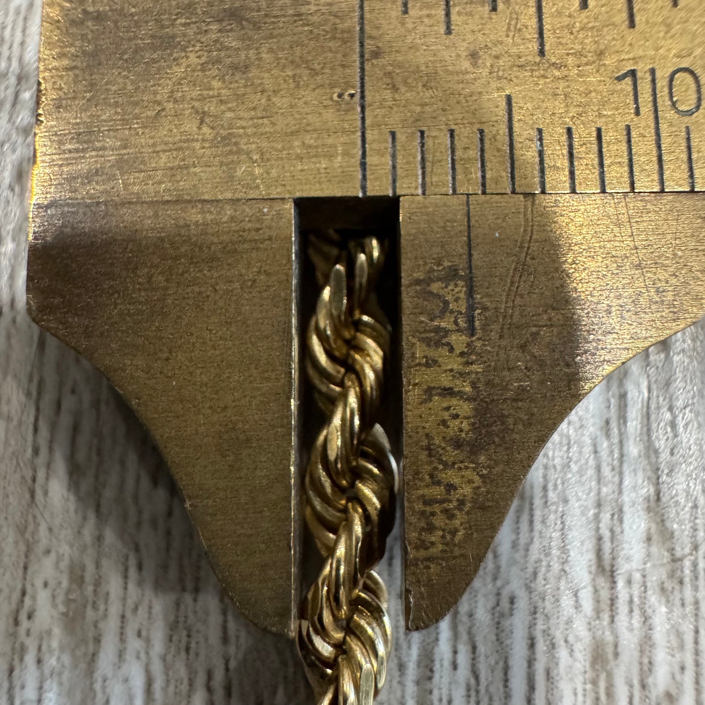 Vintage Solid 14k Yellow Gold Diamondcut Rope Chain Necklace (18.5”)