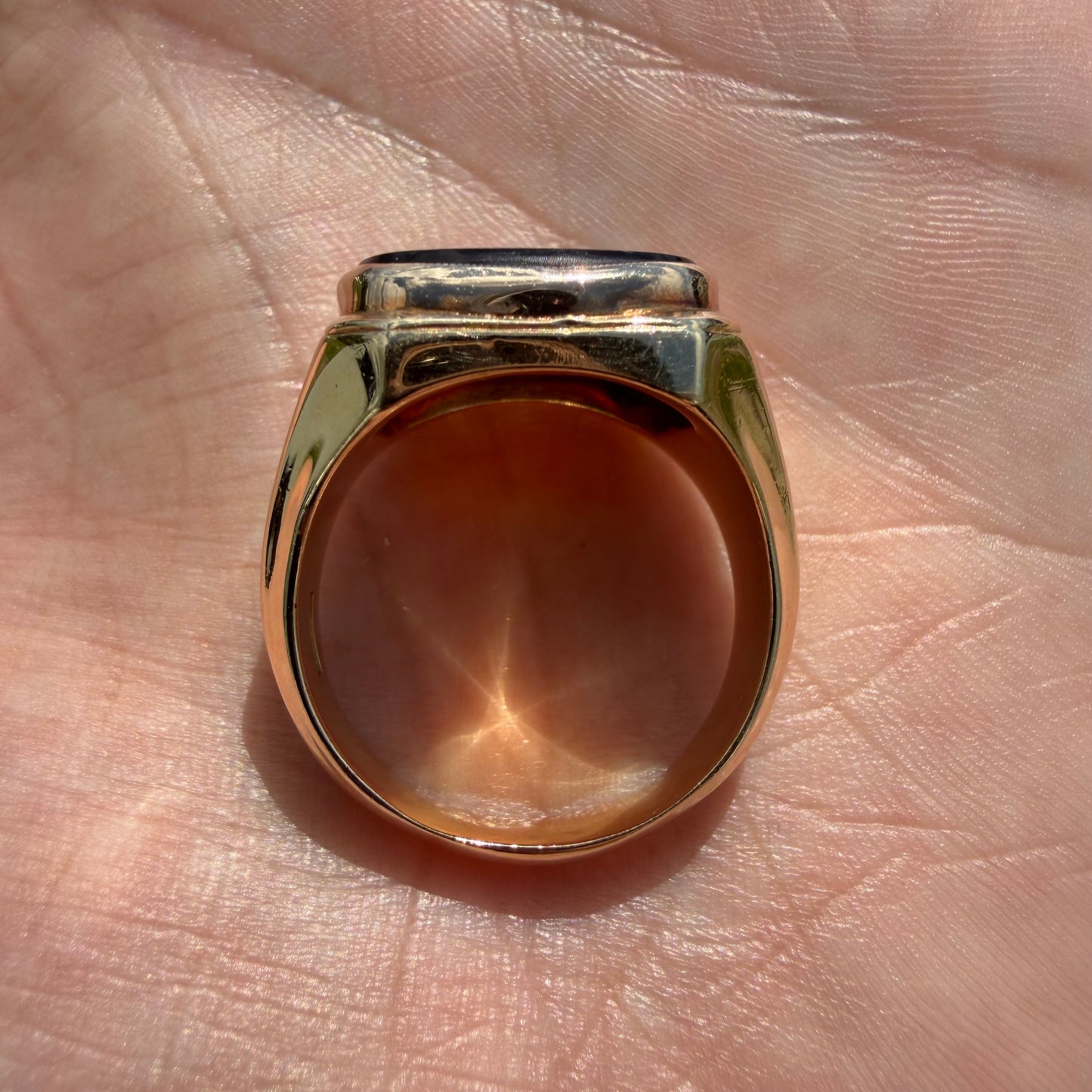 1930’s Solid 14k Yellow Gold Hermes Carved Carnelian Intaglio Signet Ring (11)