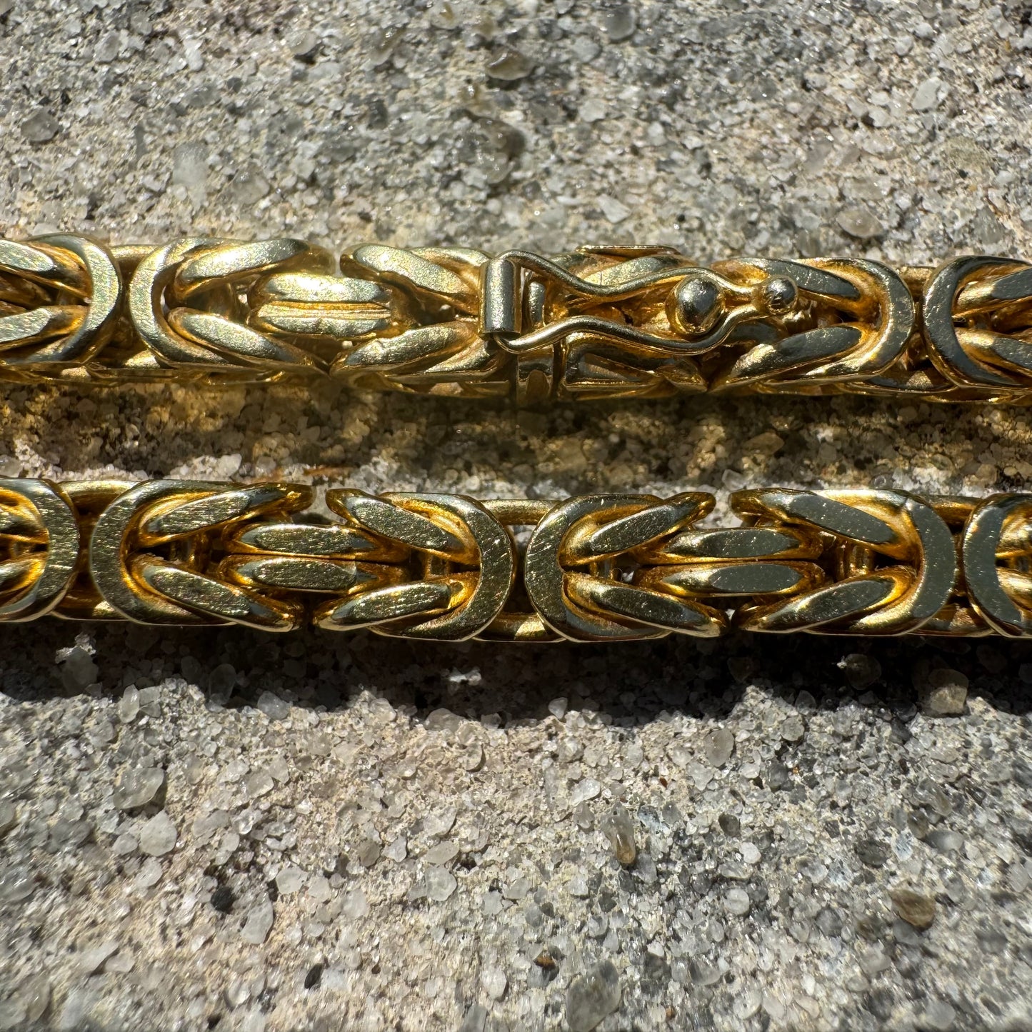 Vintage Solid 14k Yellow Gold Heavyweight Byzantine Link Necklace (20.5”)