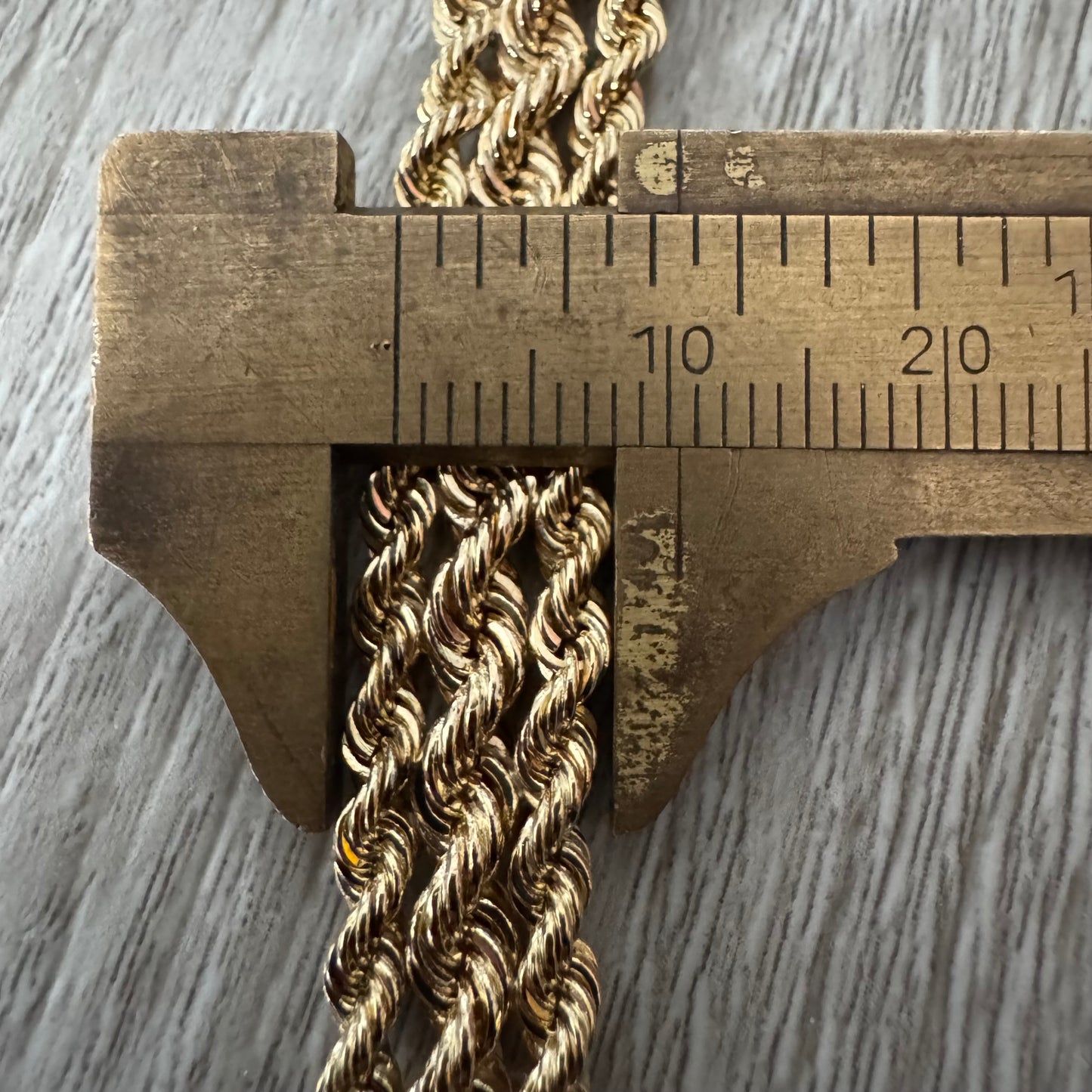 Vintage Custom Solid 14k Yellow Gold 1.0ctw Natural Diamond “B” Nameplate Triple Rope Bracelet (8”)