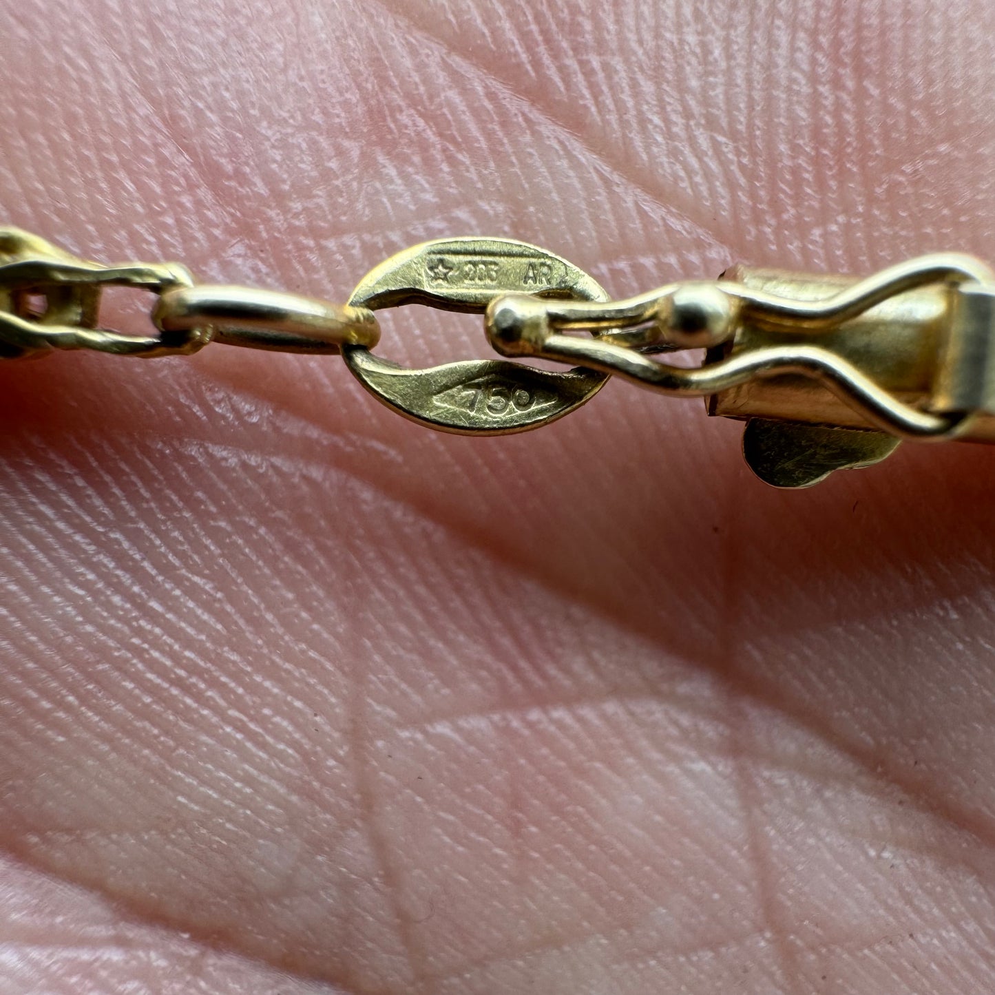 Vintage Solid 18k Yellow Gold Old School Italian Franco Link Necklace (19.5”)