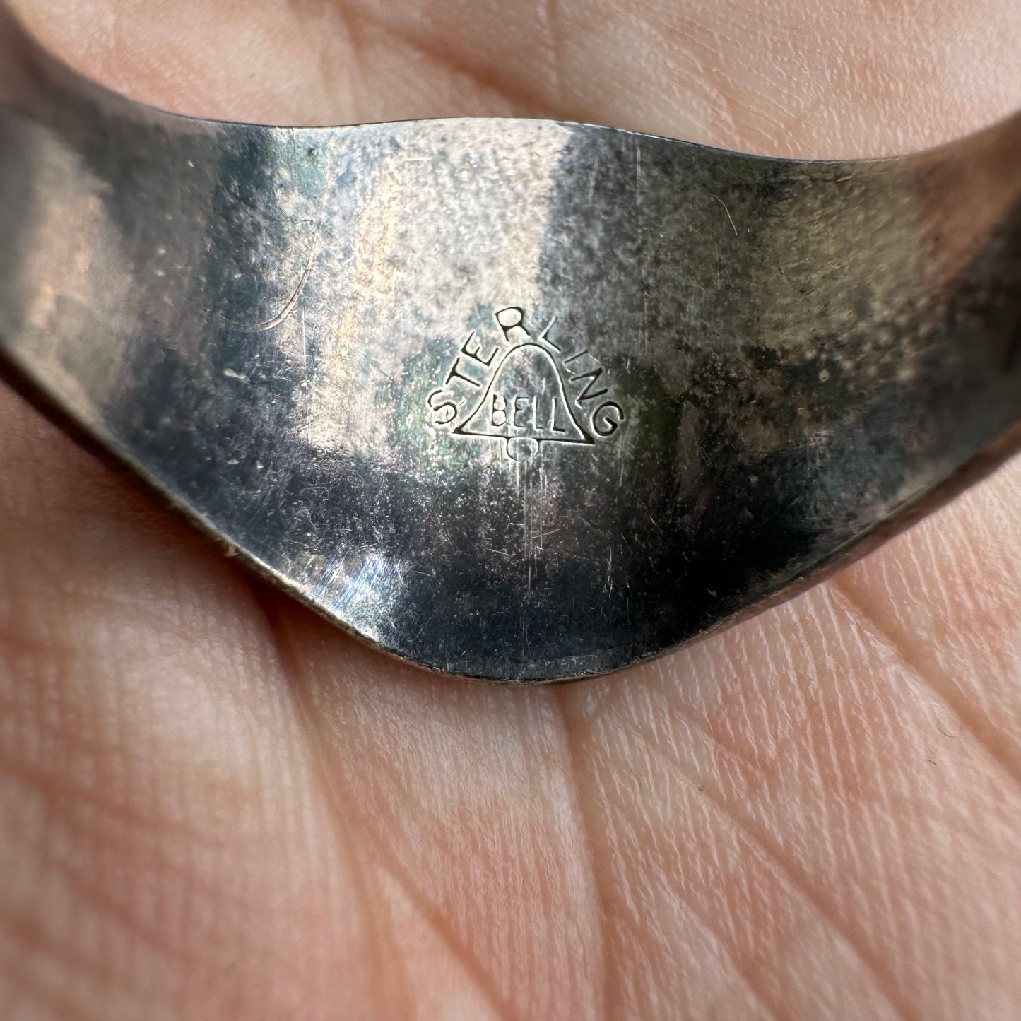 Extremely Rare 1930’s Sterling Silver Floral Engraved Longhorn Ring By Bell Trading Post
