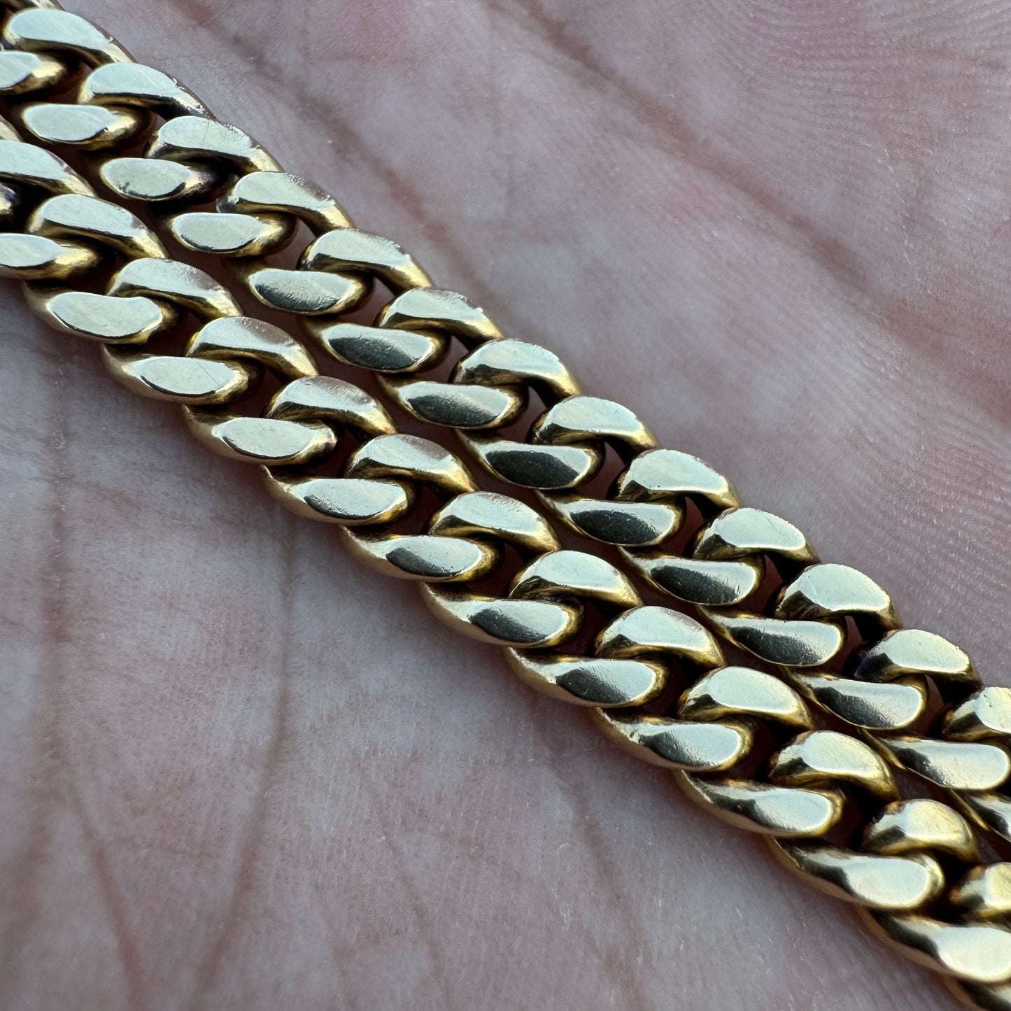 Vintage Solid 14k Yellow Gold Heavyweight Miami Cuban Link Necklace (25”)