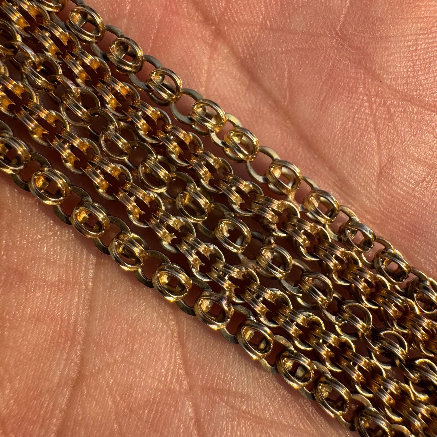 Art Nouveau Solid 14k Yellow Gold Natural Old Mine Cut Diamond Enameled Tiger Bracelet (6.25”)