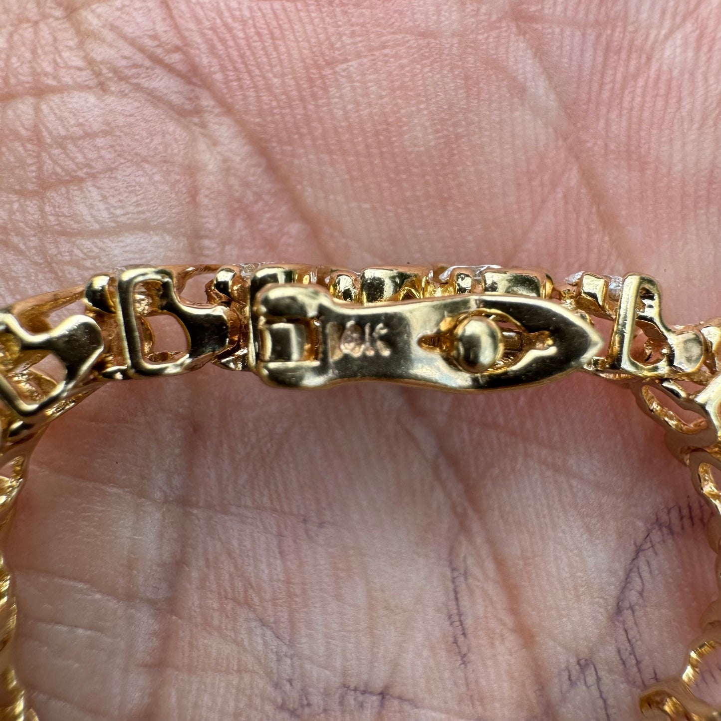 Vintage 2.5CTW Natural VS Diamond 14k Yellow Gold S-Link Tennis Bracelet (6.75”)