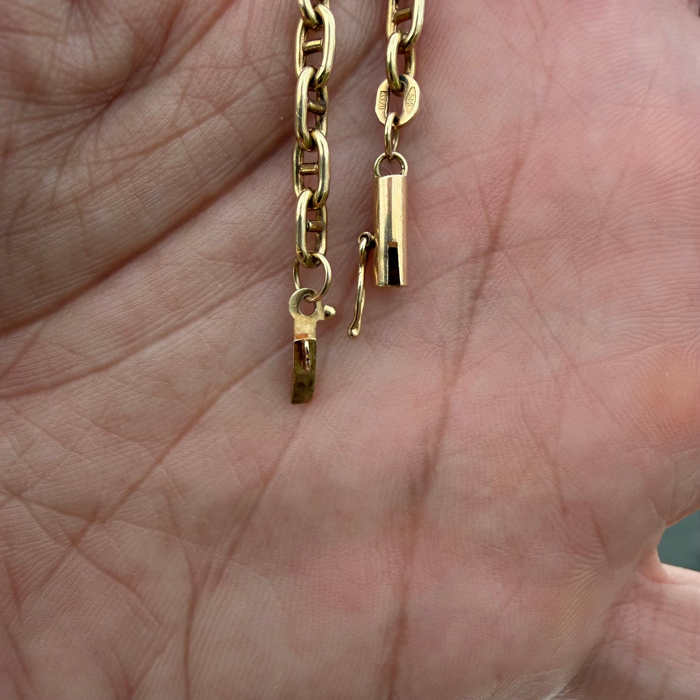 Vintage Balestra Solid 14k Yellow Italian Gold Classic Chaine D’ Ancre Mariner Link Necklace (21”)