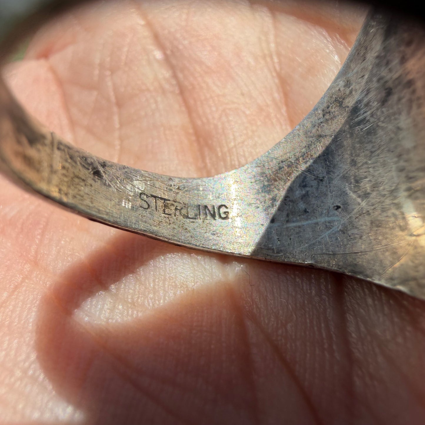 1930’s/40’s Sterling Silver Turquoise Thunderbird Signet Ring (8.75)