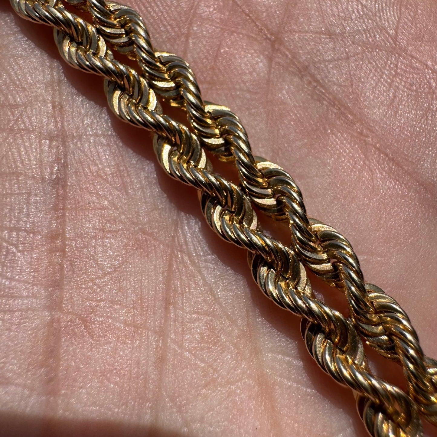 Circa 1970’s Solid 14k Yellow Gold .75ctw Natural Diamond Double Rope Belt Bracelet (Fits 5”-7”)