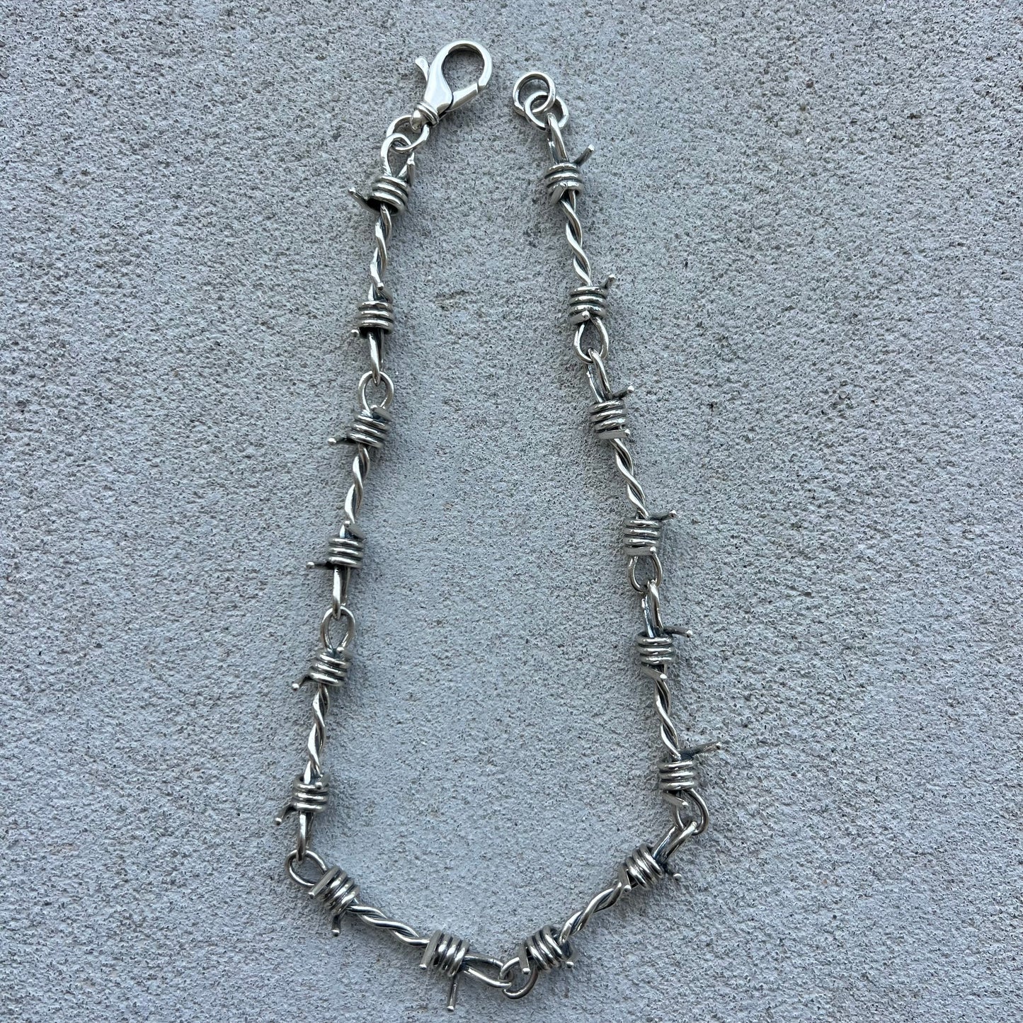 Custom Solid Sterling/.925 Heavyweight Barbed Wire Necklace (20.5”)