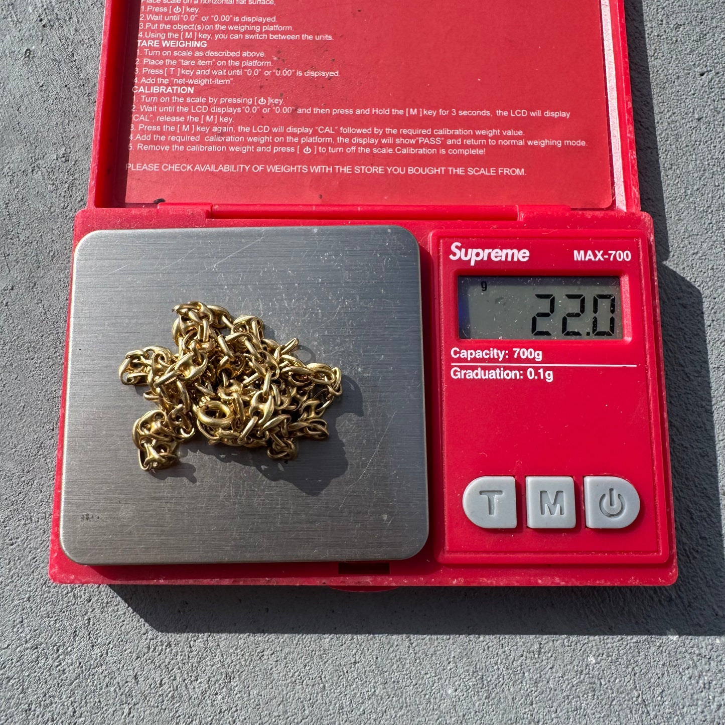 Vintage Fully Solid 18k Yellow Gold Puffed Mariner Link Necklace (27.75”)