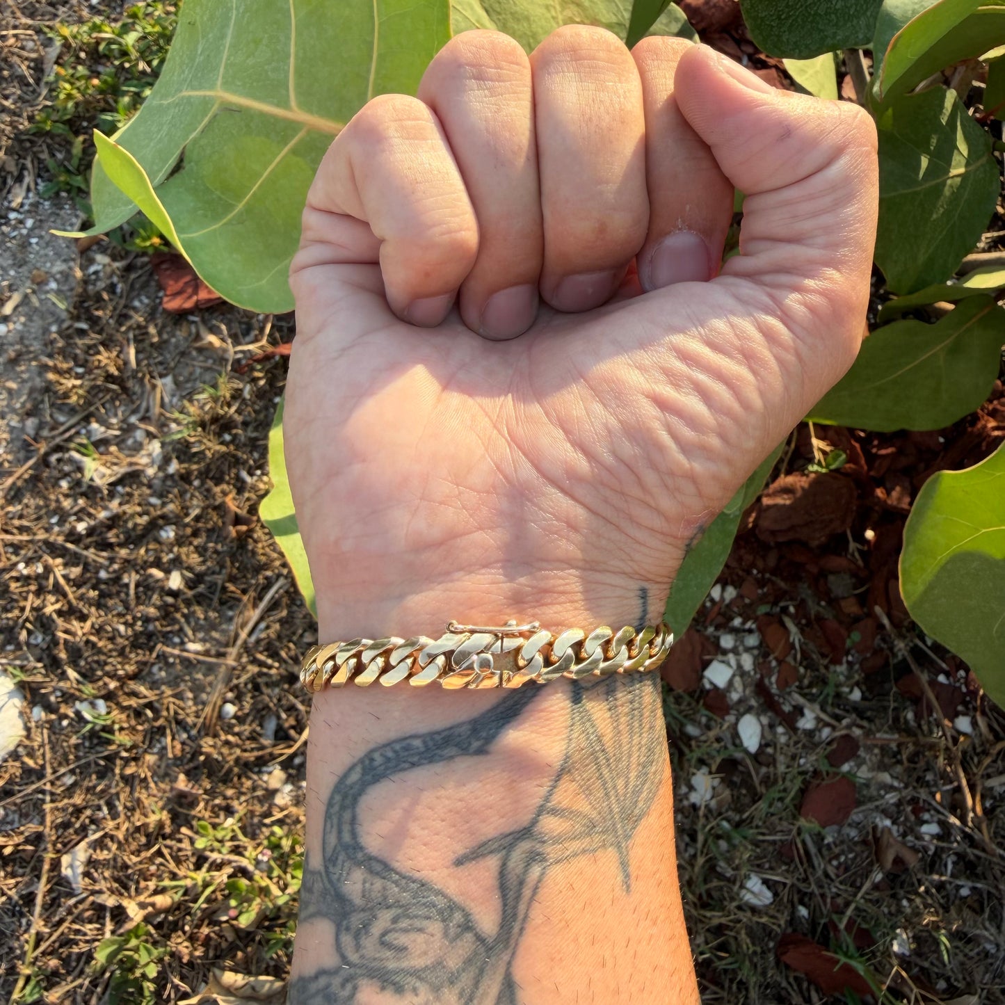 Vintage Solid 18k Yellow Gold Classic Cuban Link Bracelet  (7.5”)