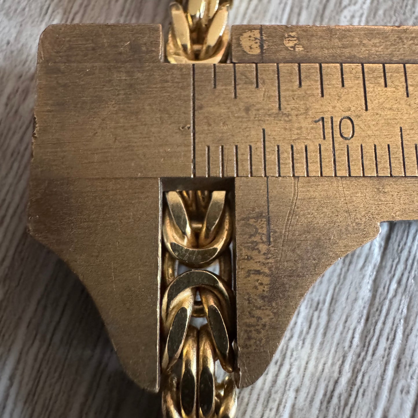 Vintage Solid 14k Yellow Gold Heavyweight Byzantine Link Necklace (20.5”)