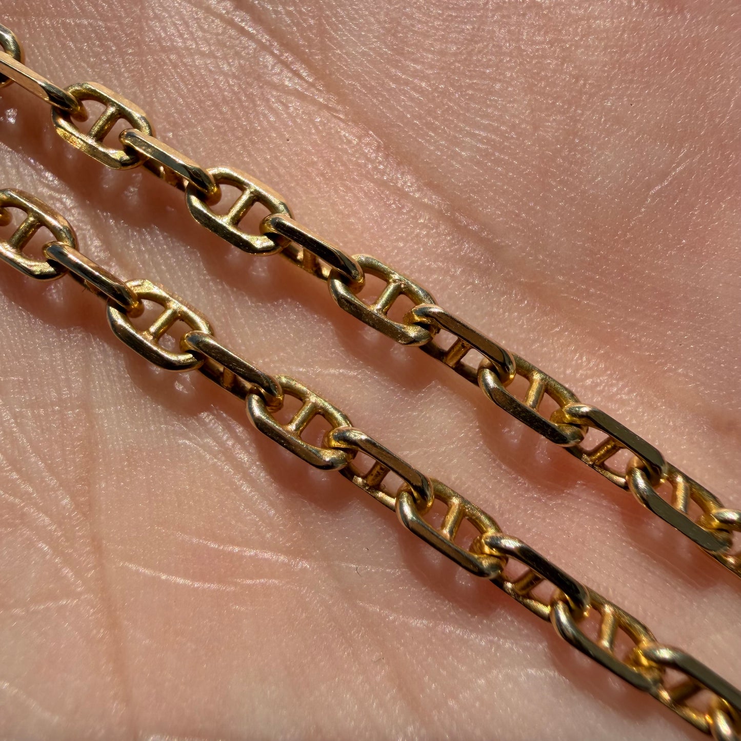 Vintage Solid 18k Italian Yellow Gold Chaine D’Ancre Link Necklace (25”)
