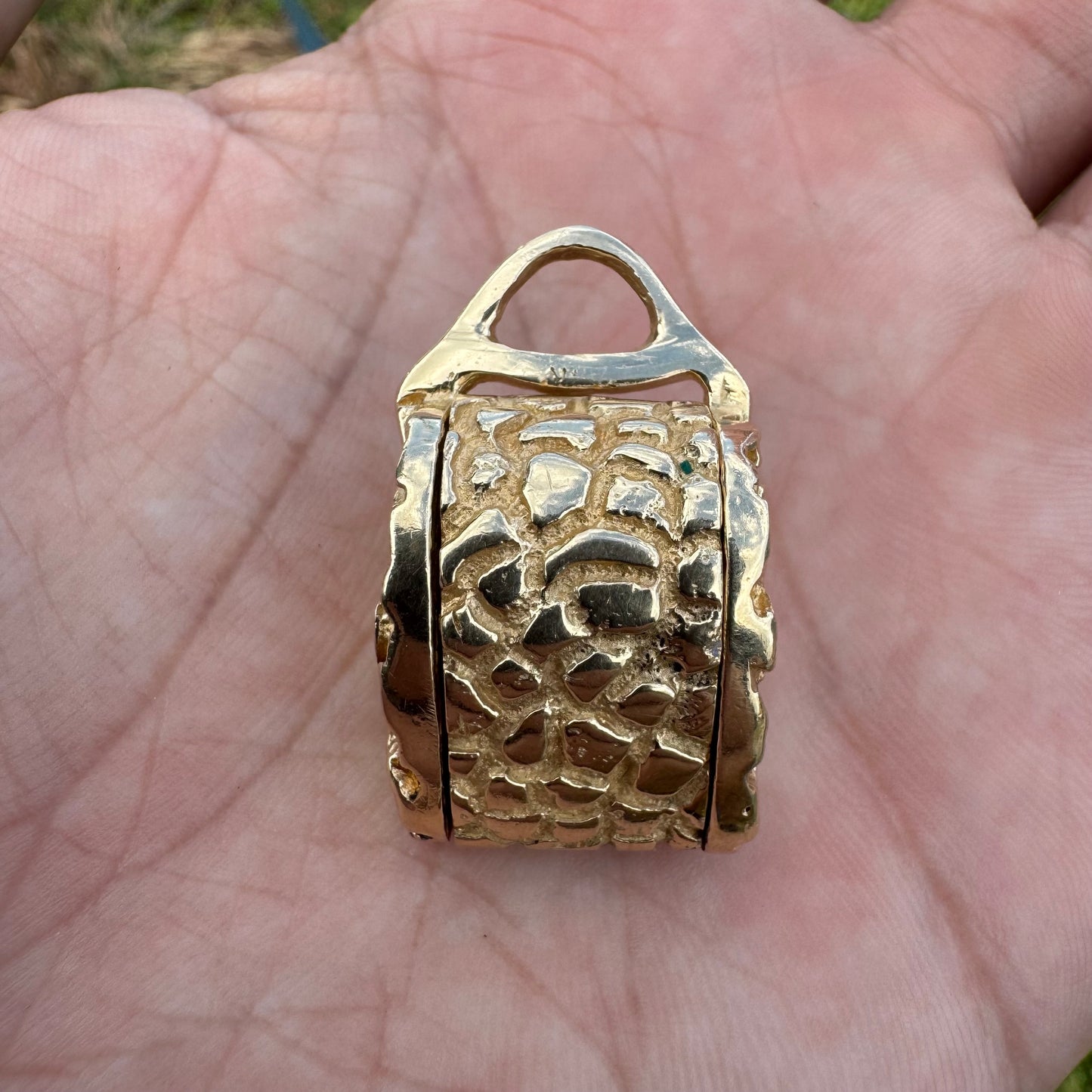 Vintage Solid 14k Yellow Gold Nugget Jewelers Loupe