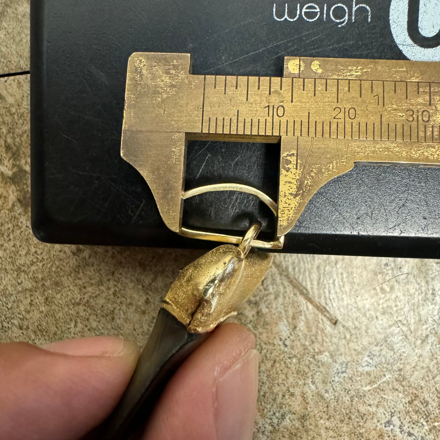 Vintage Custom 14k Yellow Gold Large Ancient Megalodon Tooth Pendant