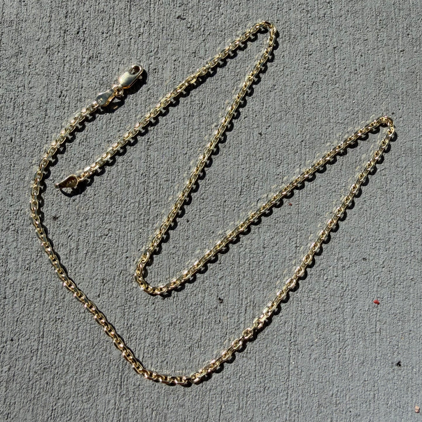 Brand New Solid 14k Yellow Gold “Biker Chain” Anchor Link Necklace (24”)