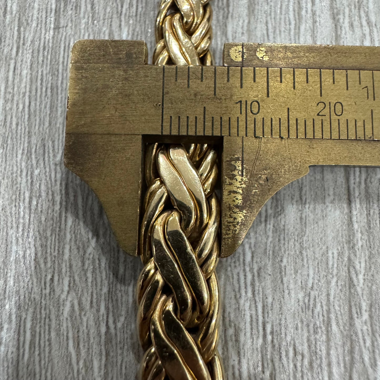 Vintage Tiffany & Co. 14k Yellow Gold Tapered Weaved Byzantine Link Necklace (16.25”)