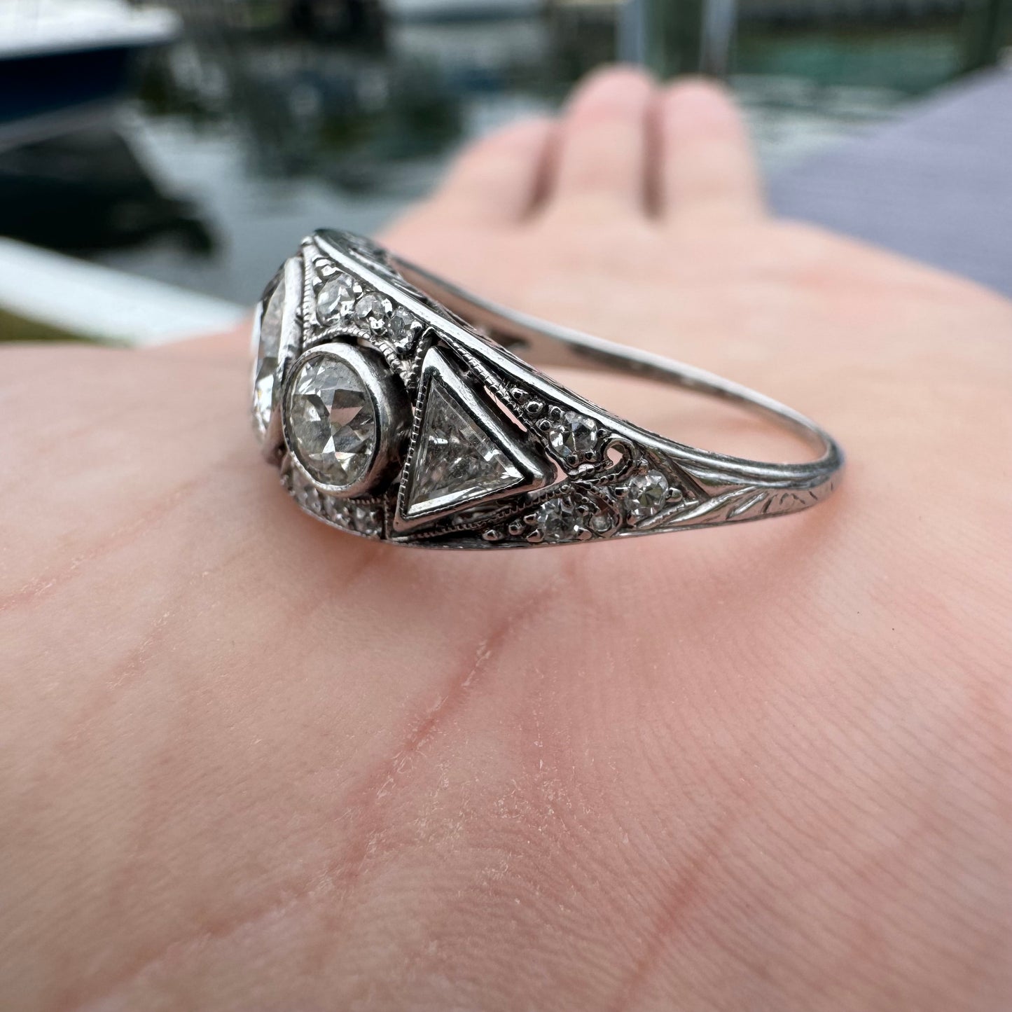 Antique Platinum 2.50ctw Natural Old Cut Diamond Ring (8)