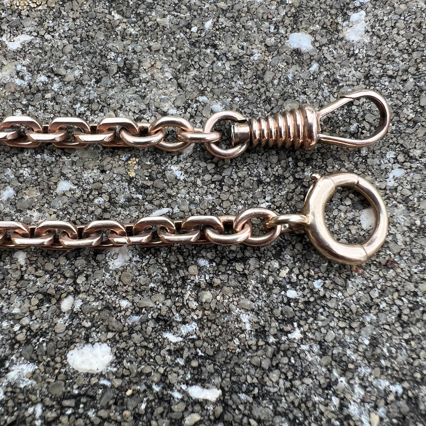 Victorian Solid 12k Rose Gold Watch Chain Necklace (20.5”)