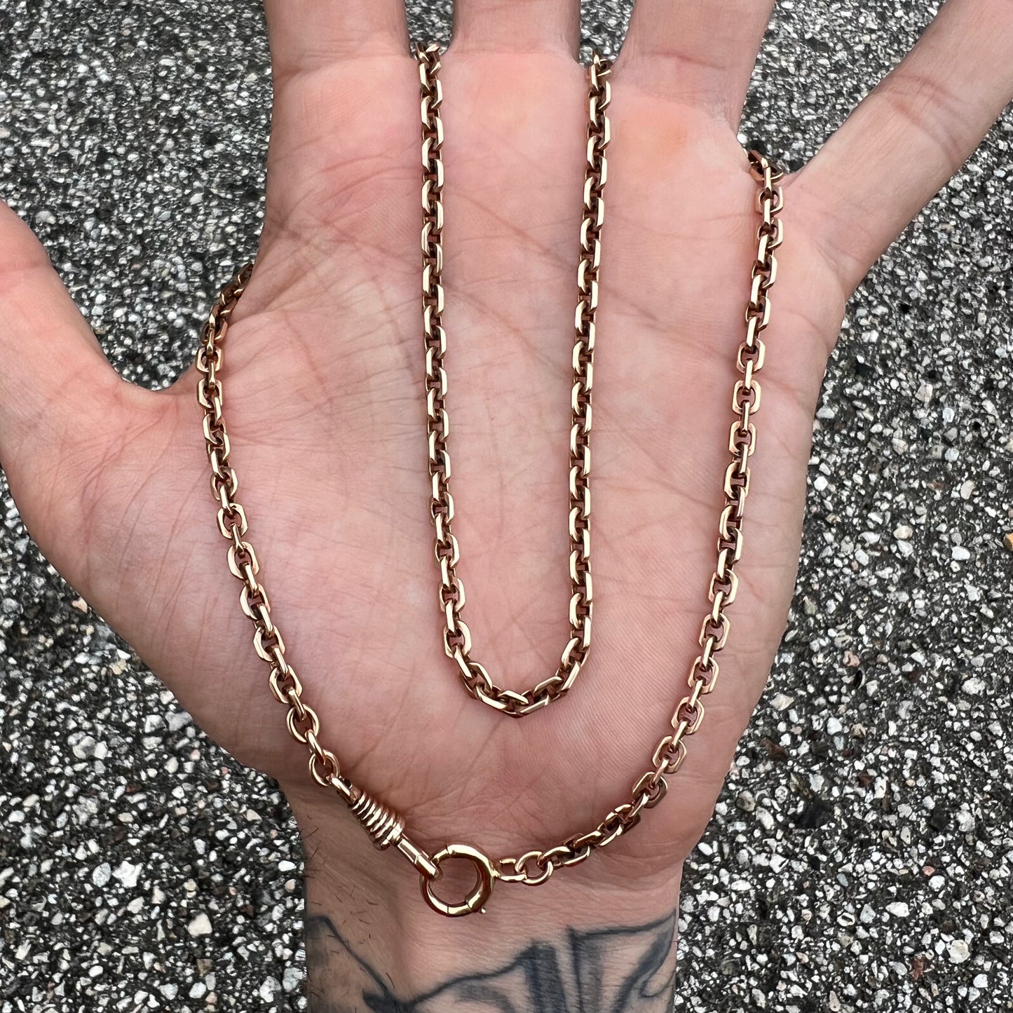 Victorian Solid 12k Rose Gold Watch Chain Necklace (20.5”)