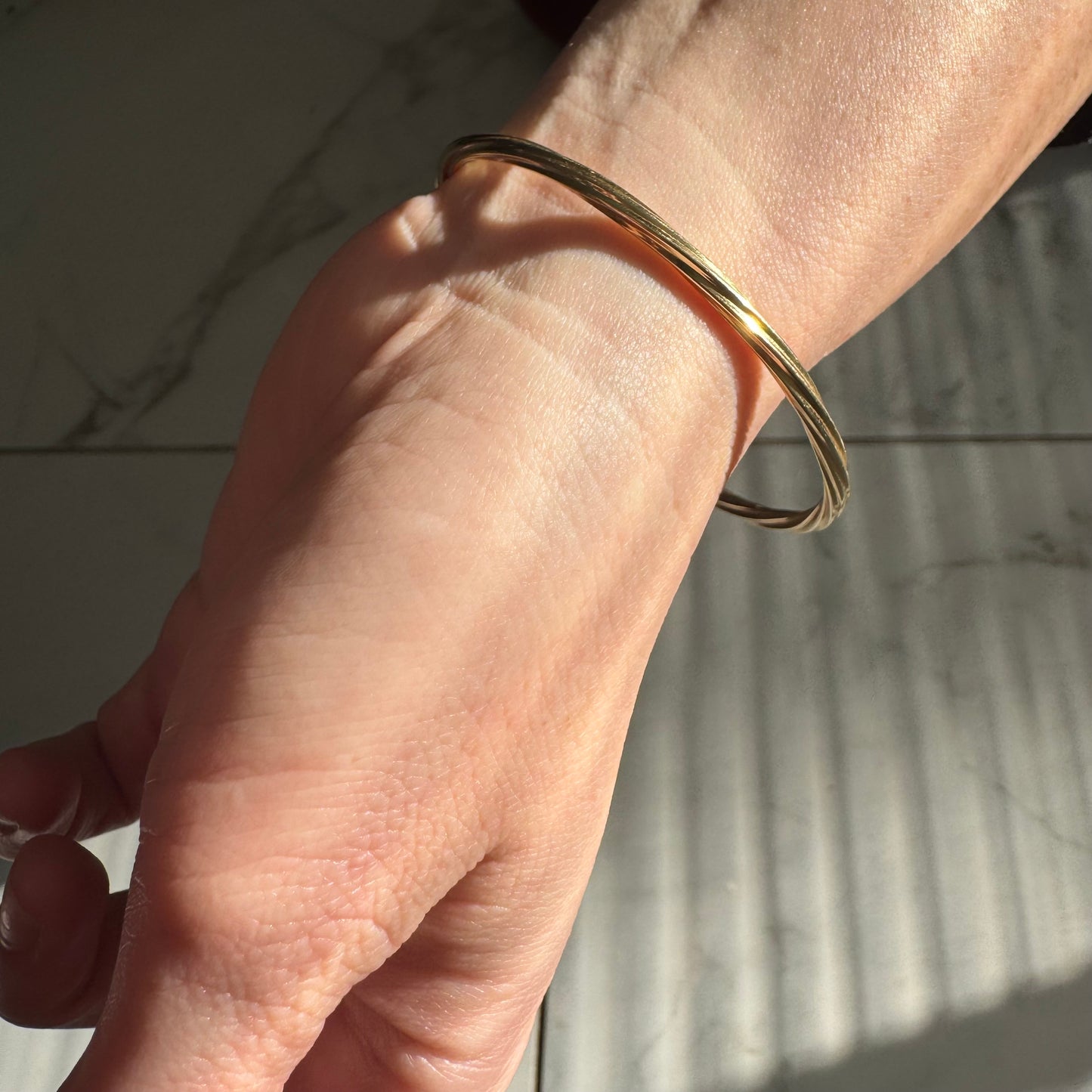 Vintage Tiffany & Co. 14k Yellow Gold Bangle Bracelet (7.5”)