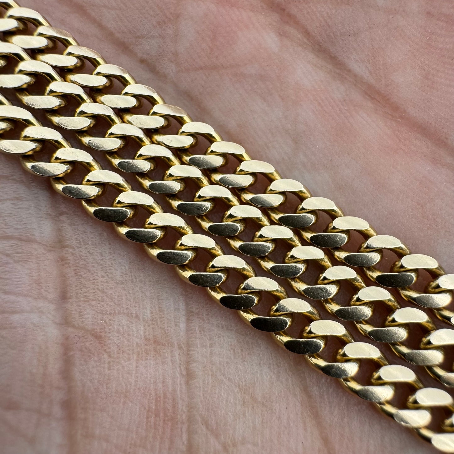 Vintage Solid 14k Yellow Gold Classic Heavyweight Miami Cuban Link Necklace (24”)