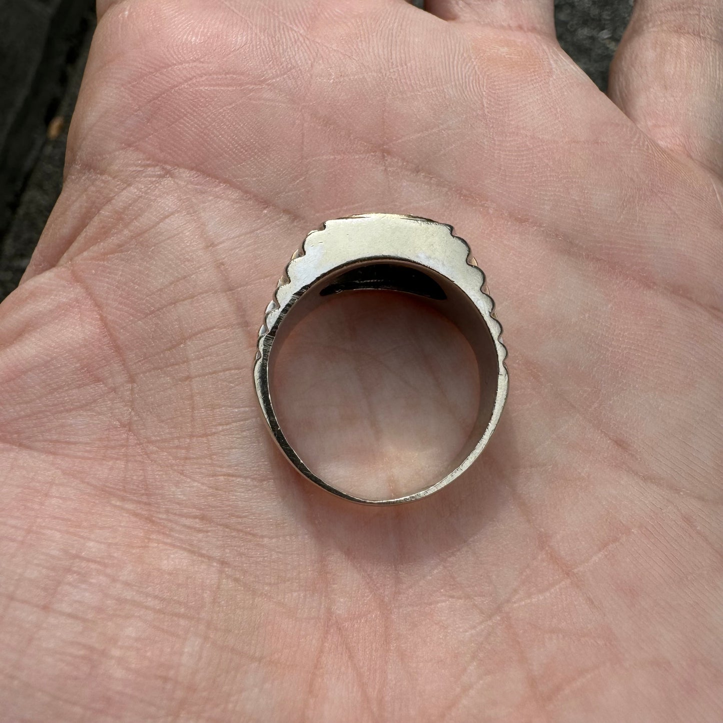 1980’s Two-Tone 14k Gold Natural Diamond Kentucky Cluster Rolex Style Ring (9.5)