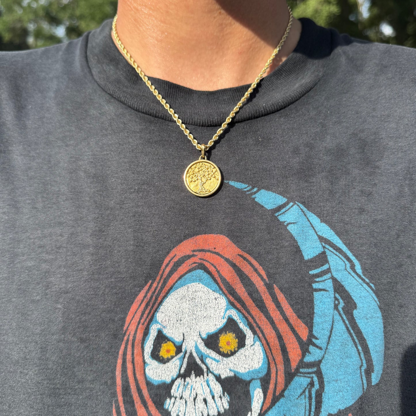 David Yurman Solid 18k Yellow Gold “Life And Death Duality Amulet” Pendant