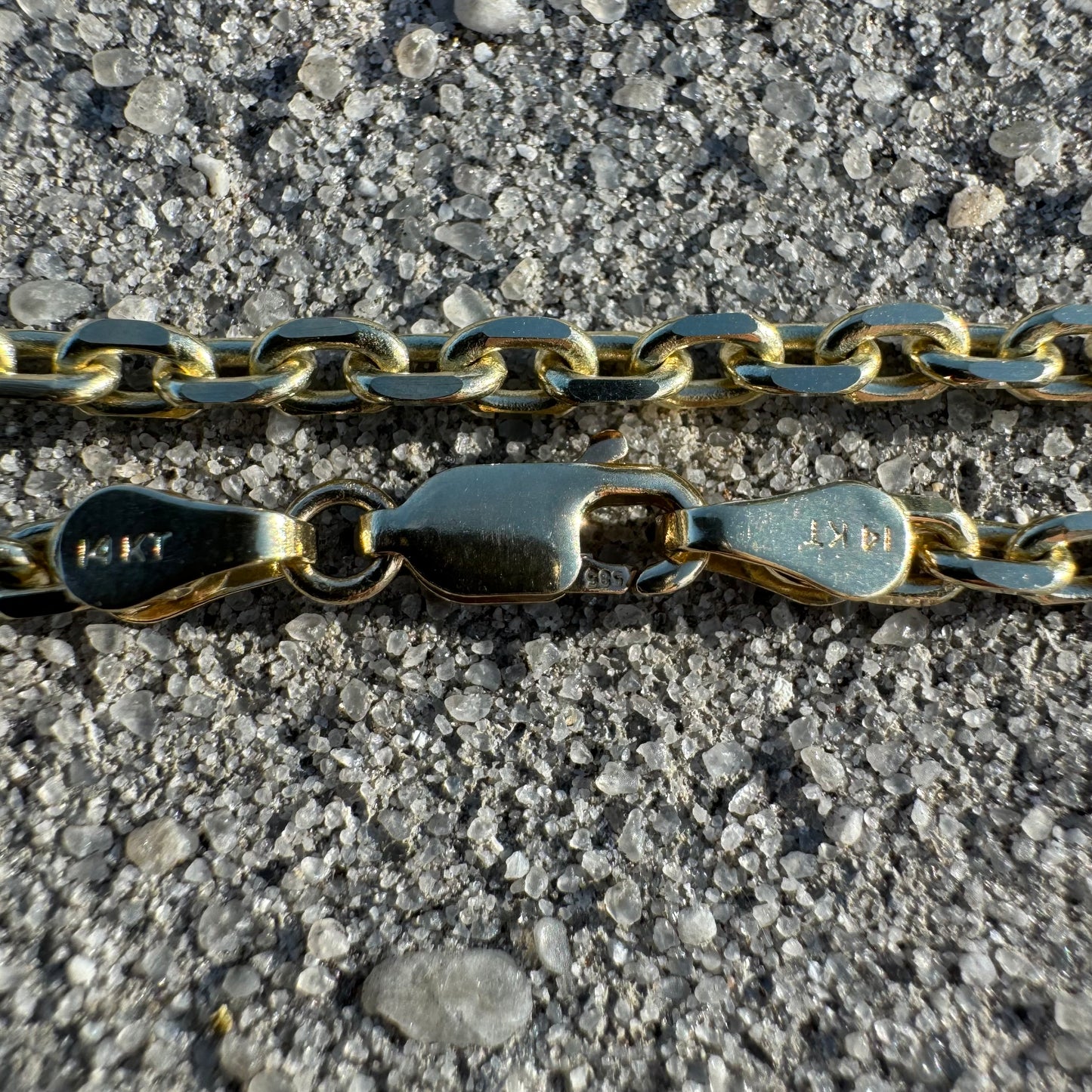 Brand New Solid 14k Yellow Gold Knife Edged “Biker Chain” Anchor Link Necklace (18”)