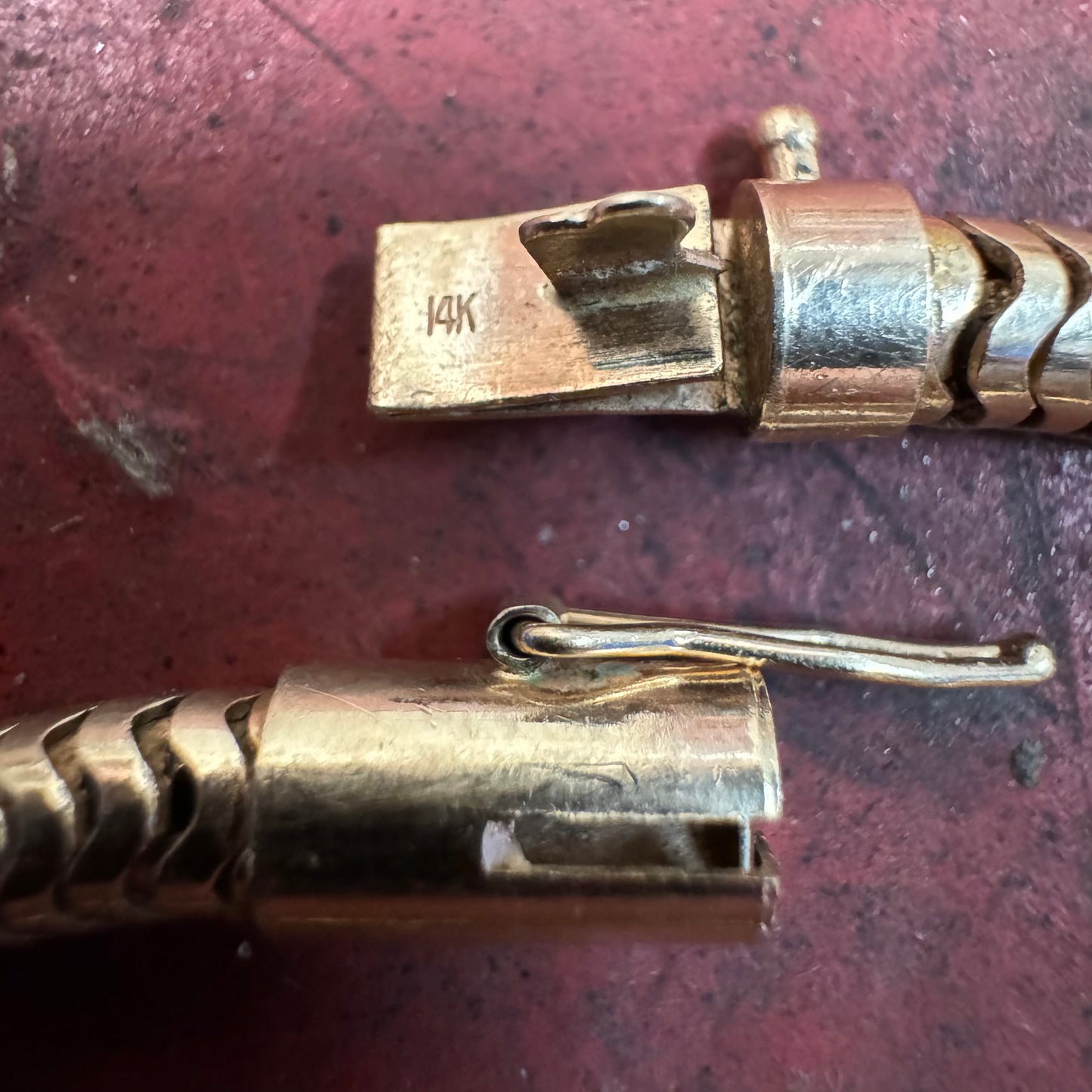 1980’s Solid 14k Yellow Gold Chunky Snake Chain Bracelet (6.75”)