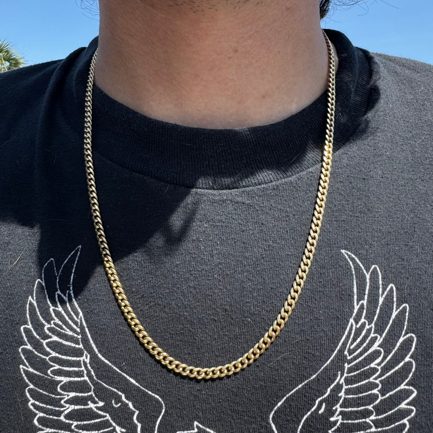 Vintage Solid 14k Yellow Gold Miami Cuban Link Necklace (23”)