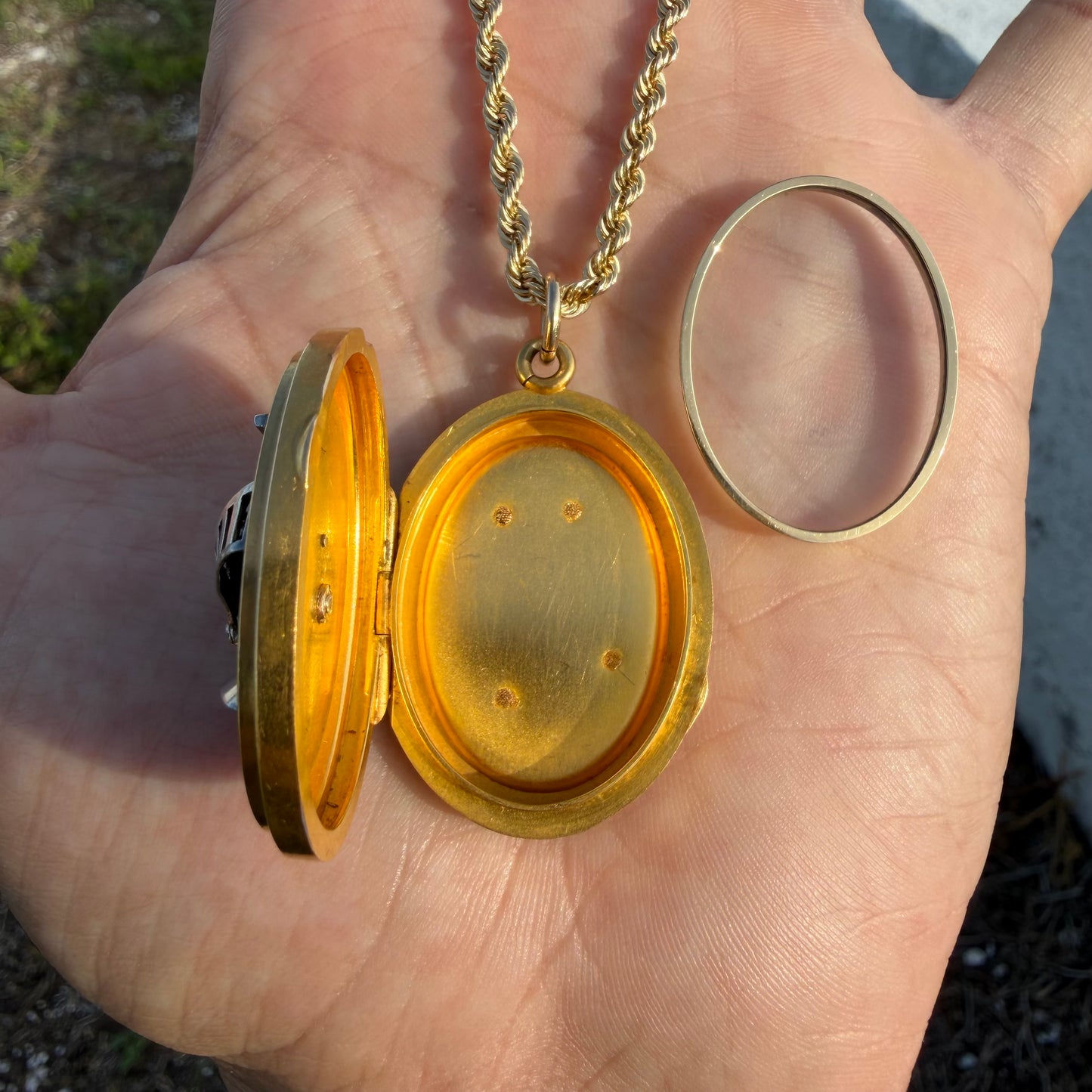 Victorian Solid 18k Yellow Gold/Platinum Large Medieval Burgonet Helmet Locket Pendant