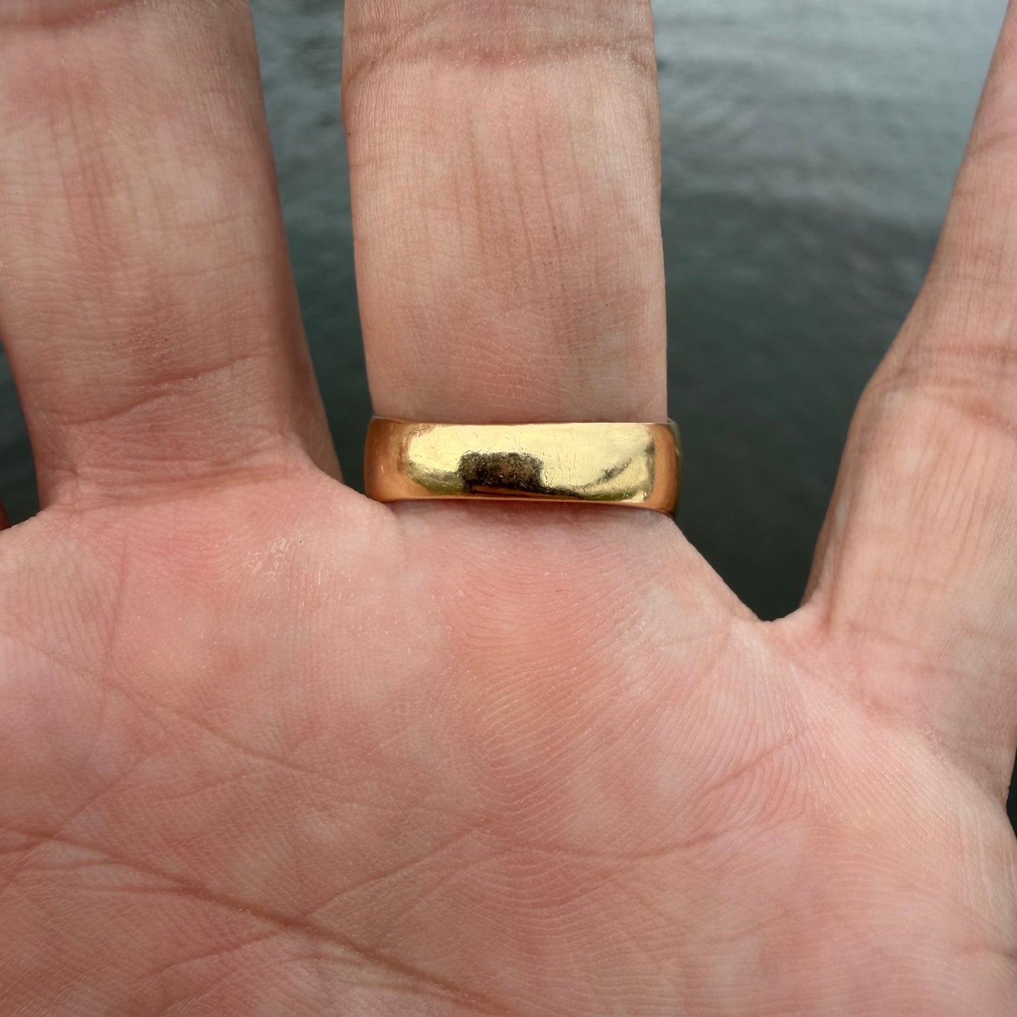 Vintage Solid 18k Yellow Gold Large Australian Opal Signet Ring (8)