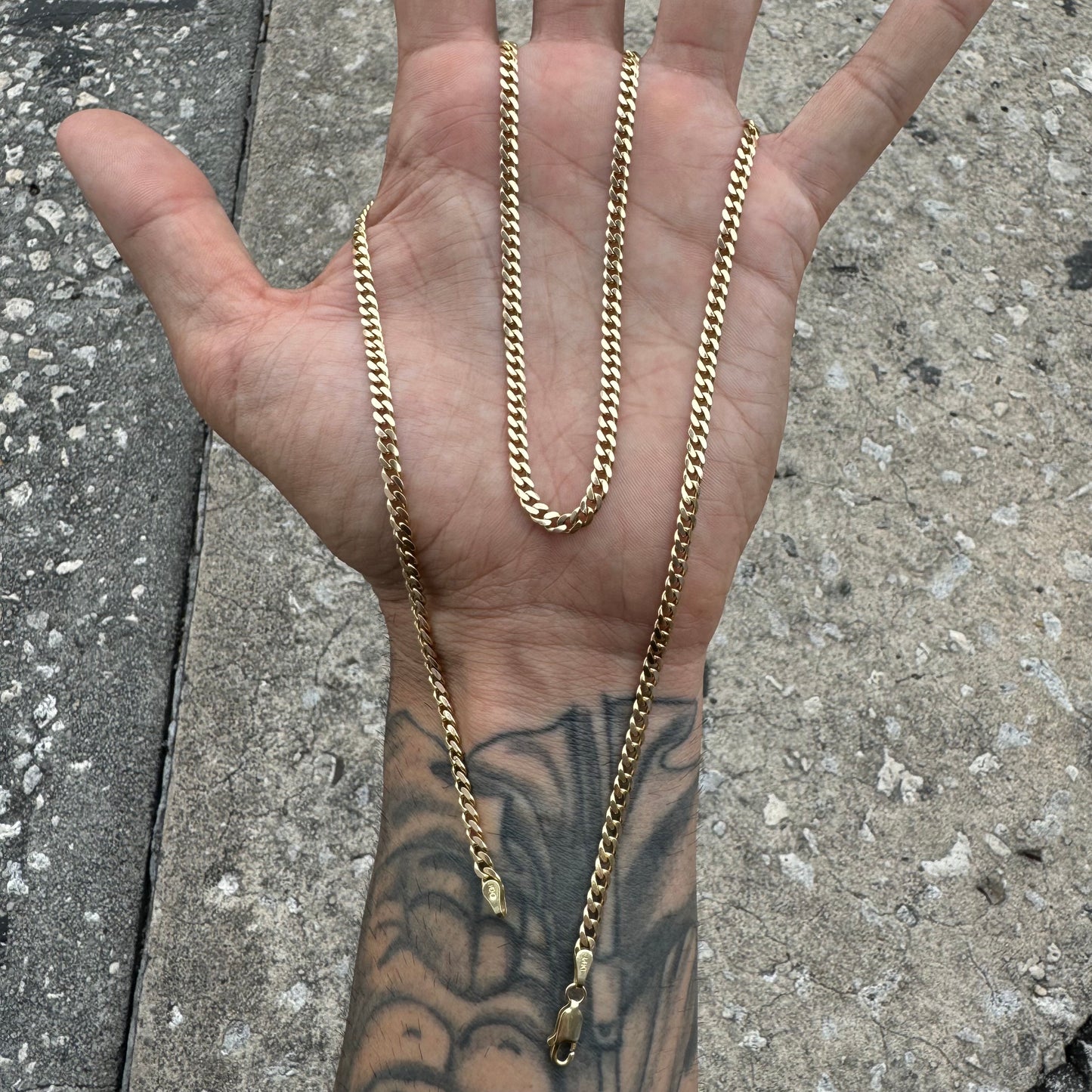 Vintage Solid 14k Yellow Gold Classic Heavyweight Miami Cuban Link Necklace (24”)