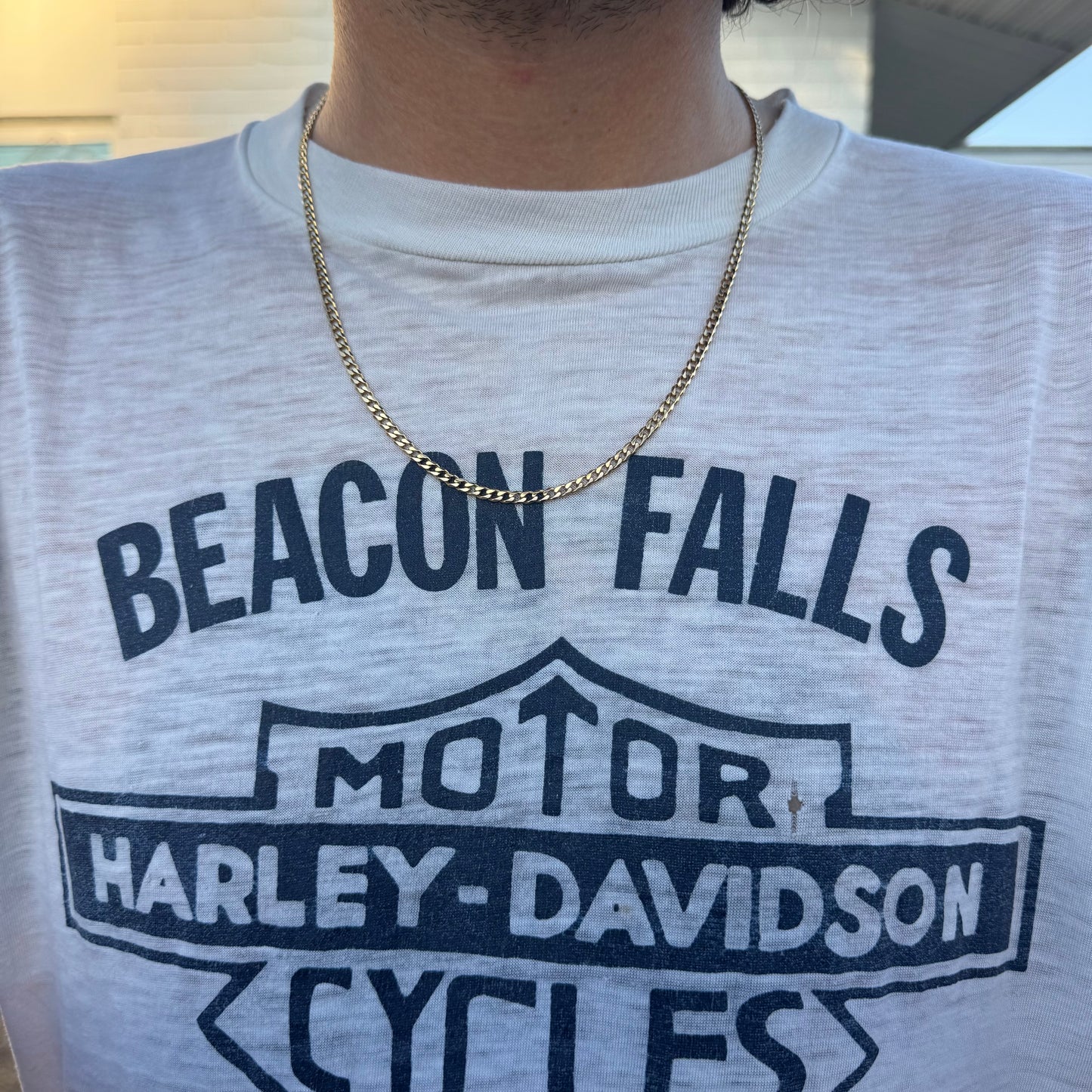 Vintage Solid 14k Yellow Gold Knife Edged Cuban Curb Link Necklace (20.5”)