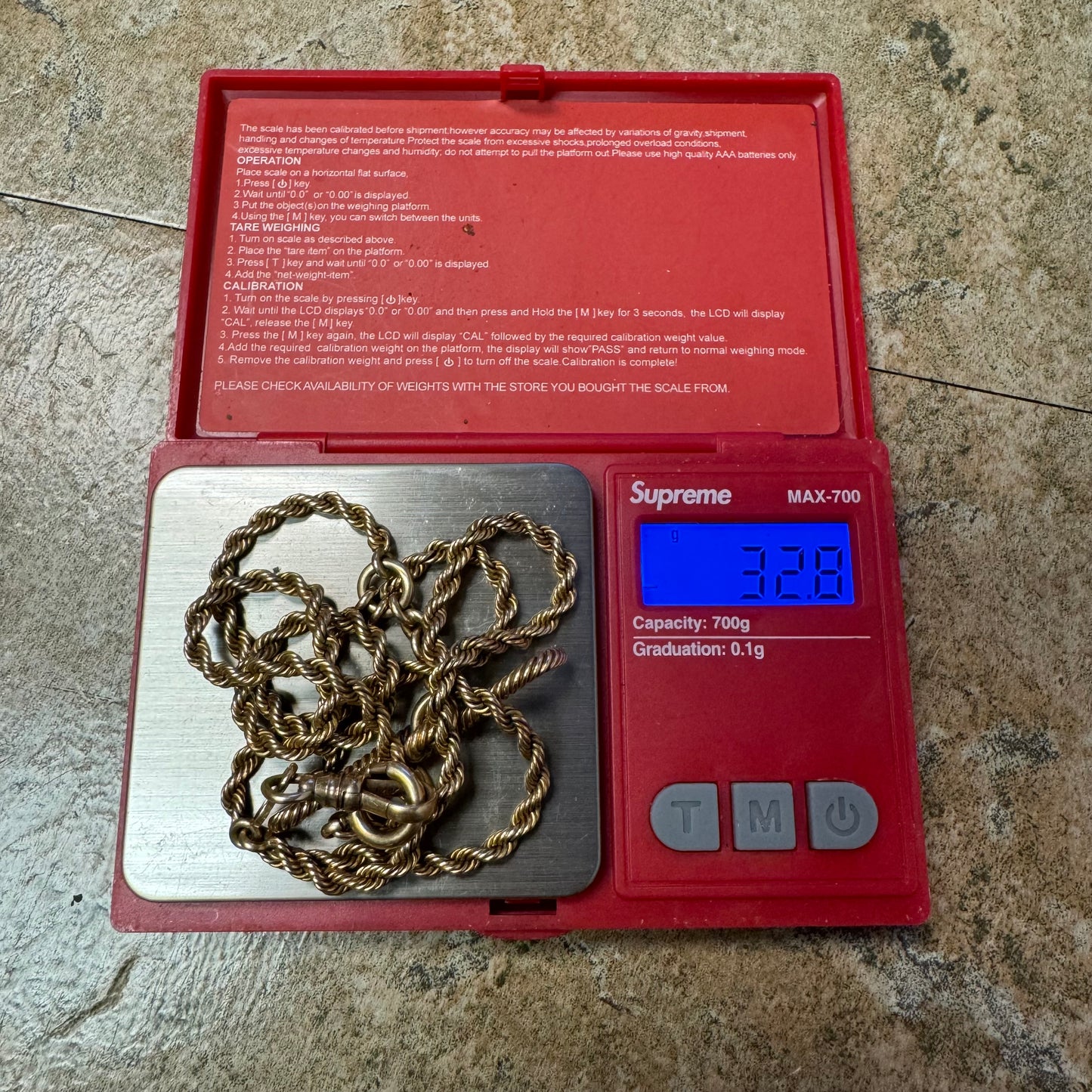 1930’s Art Deco Solid 14k Yellow Gold Double Albert Watch Chain Rope Necklace (21”)