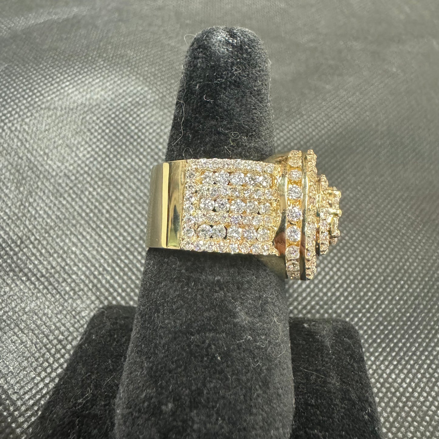 Custom 5.25ctw Natural VS Diamond Cluster 14k Yellow Gold Championship Ring (10.5)