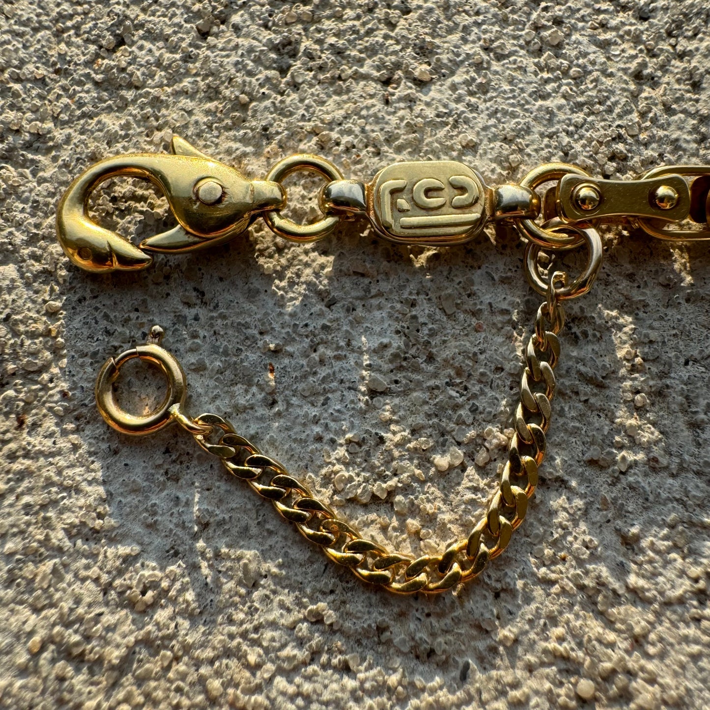 Vintage Designer Made Solid 18k Yellow Gold Heavyweight Drive Chain Link Necklace (22”)