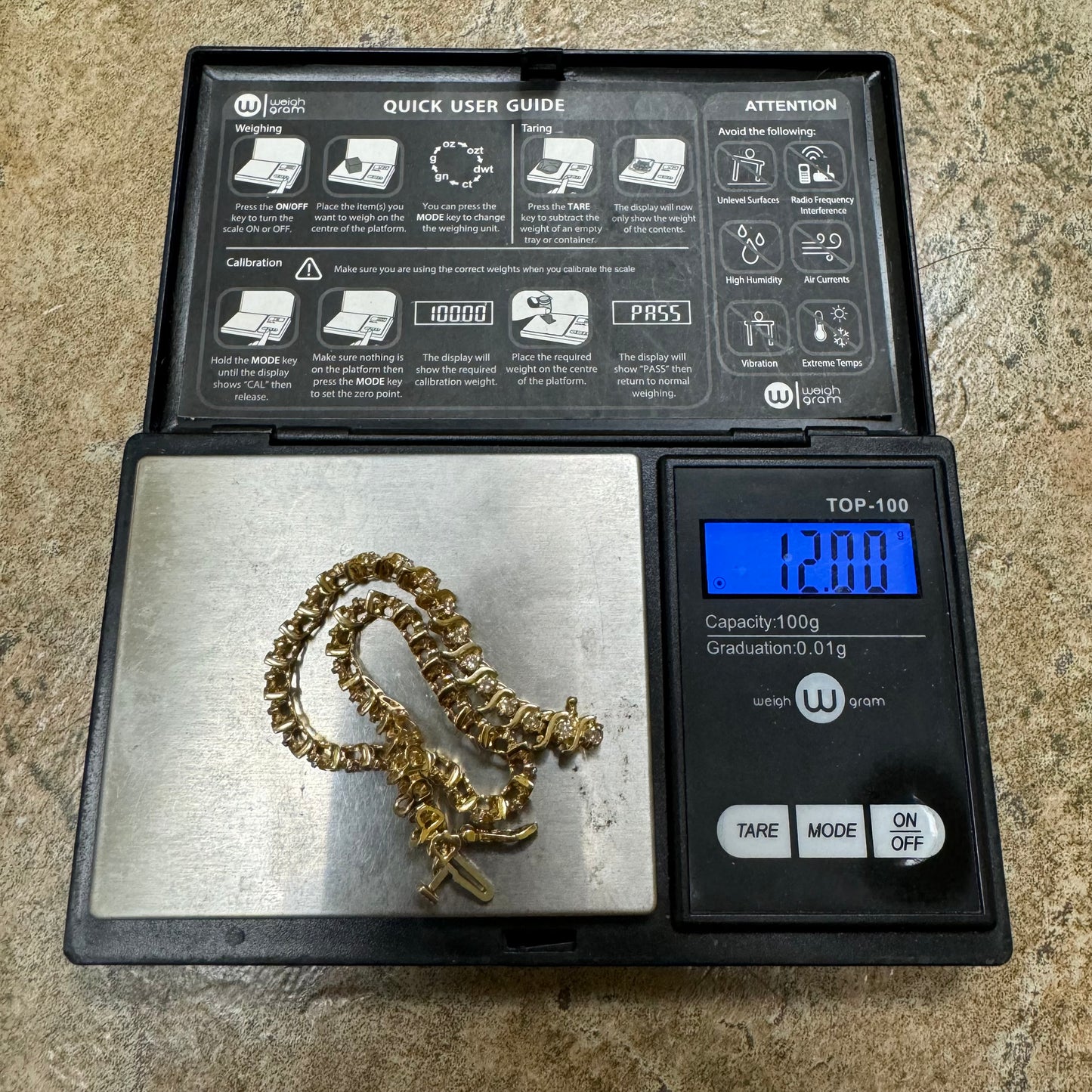Vintage 14k Yellow Gold 2.0CTW Natural Diamond S-Link Tennis Bracelet (7.5”)