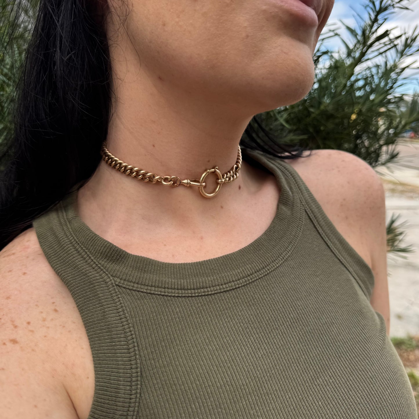 Antique Russian Hallmarked Solid 14k Gold Heavyweight Watch Chain (13.25”)