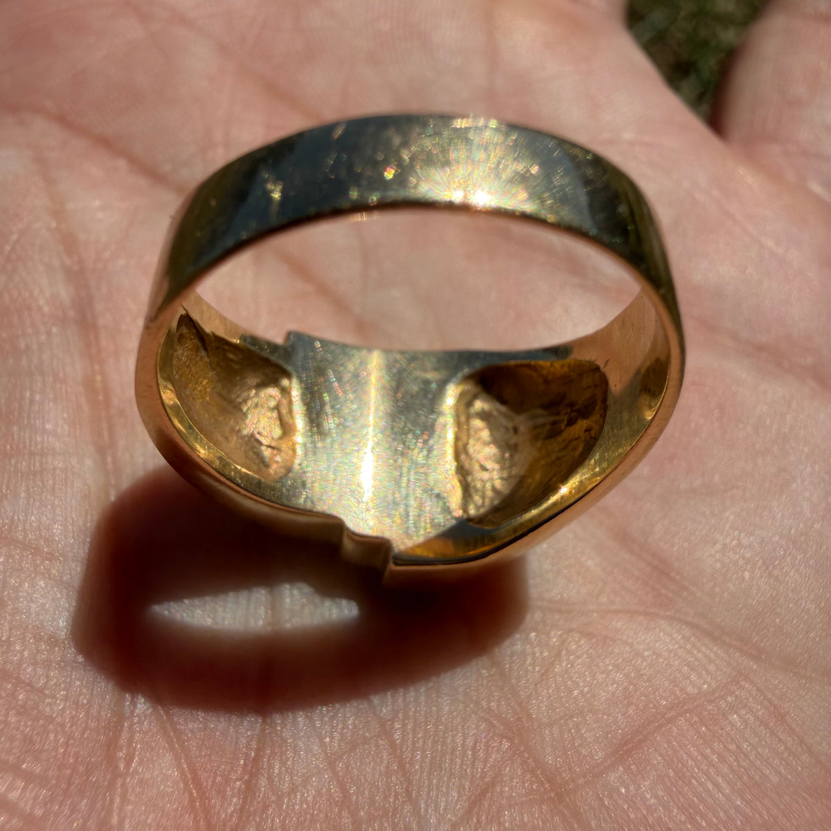 Vintage Native Southwestern Solid 14k Yellow Gold Multi-Stone Inlaid New Mexico State Ring (10)